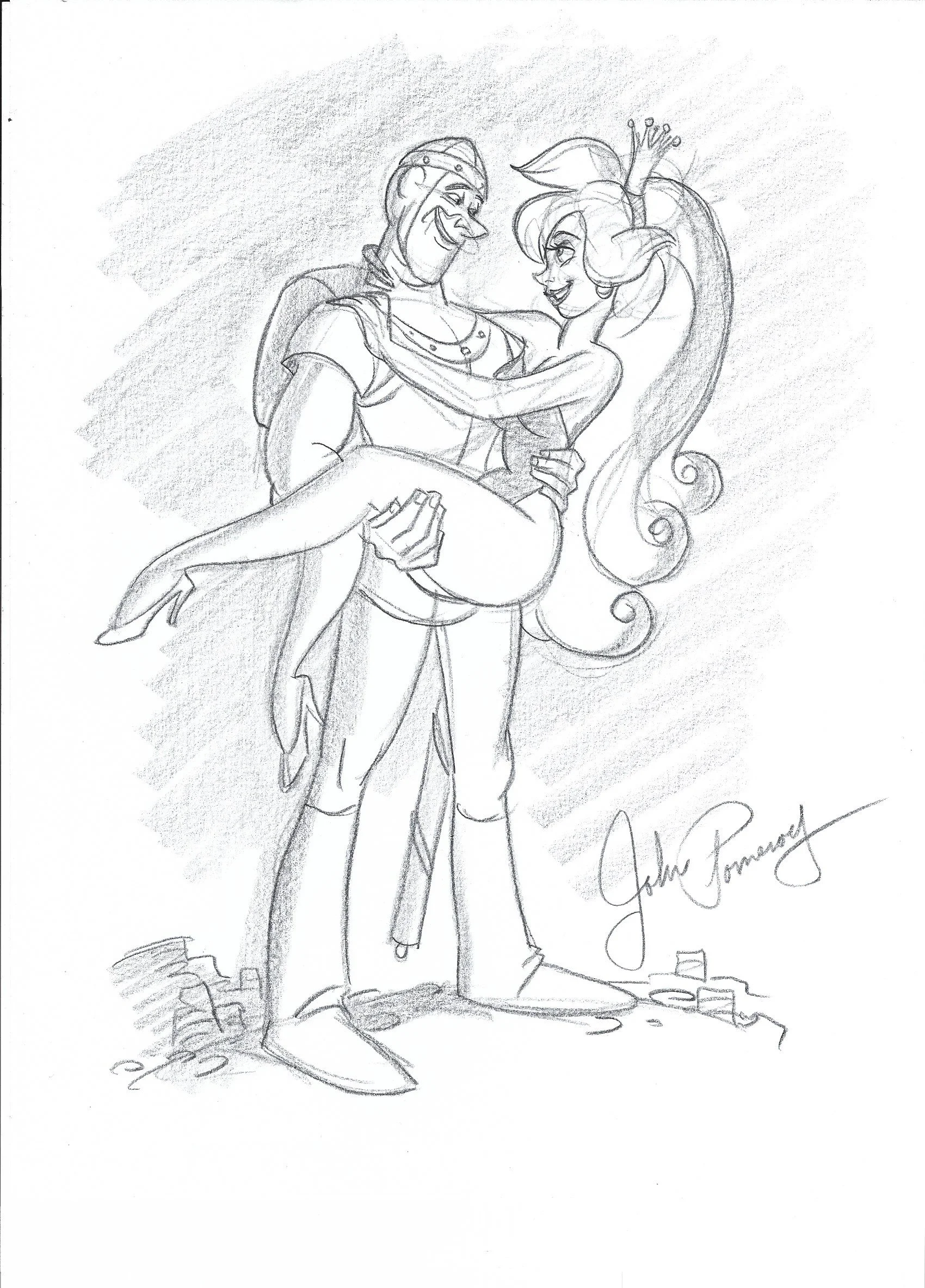 "Dirk and Daphne" Full Figure Drawing