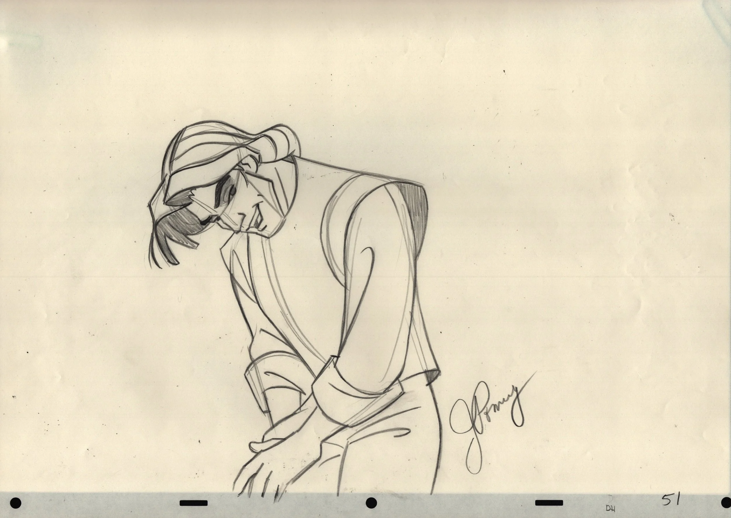 "Pocahontas" Original Animation Drawing