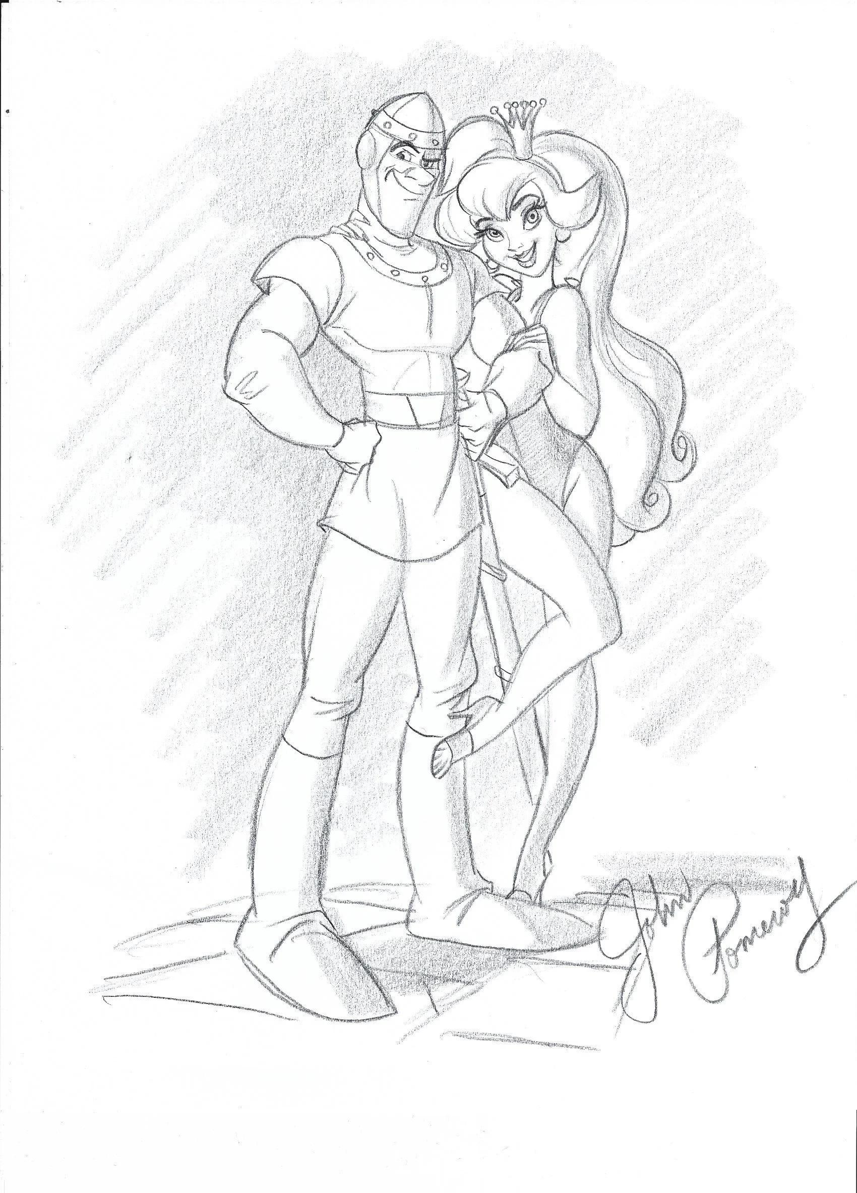 "Dirk and Daphne" Full Figure Drawing