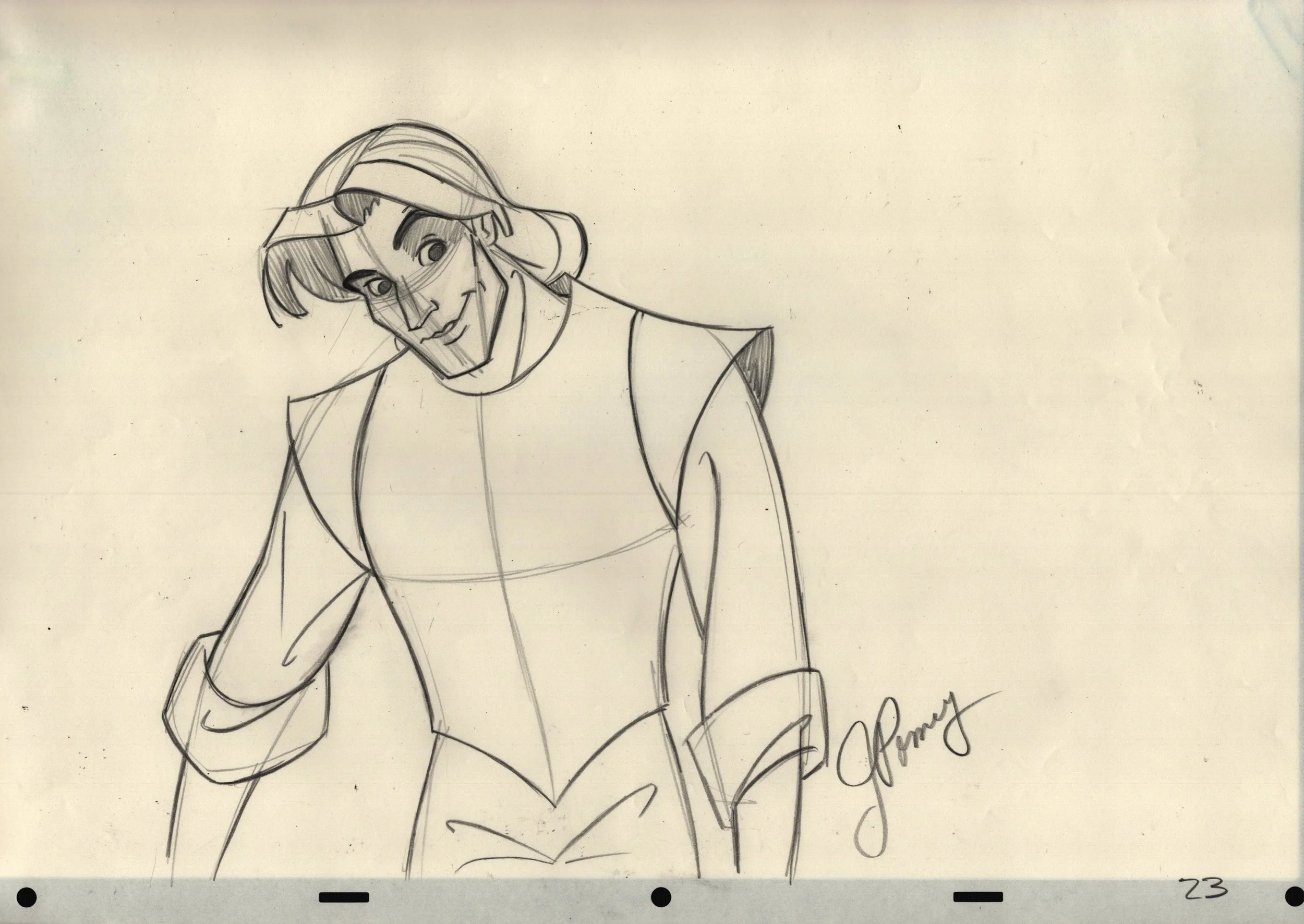 "Pocahontas" Original Animation Drawing