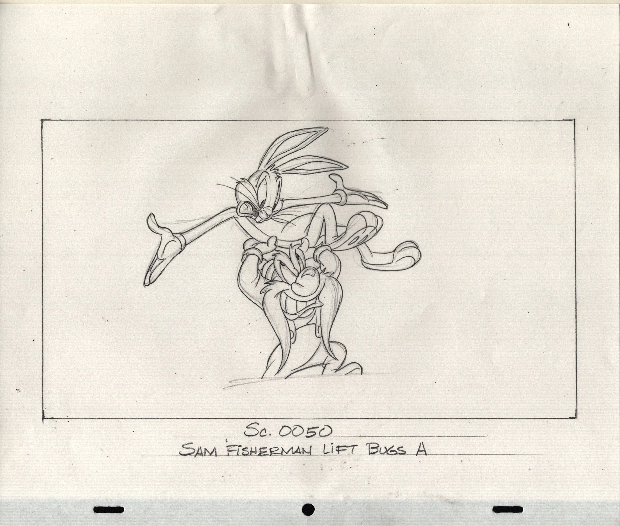 166) Orig.AnimationDrawing-BugsBunny&YosemiteSam:LooneyTunes-$160.00.jpeg