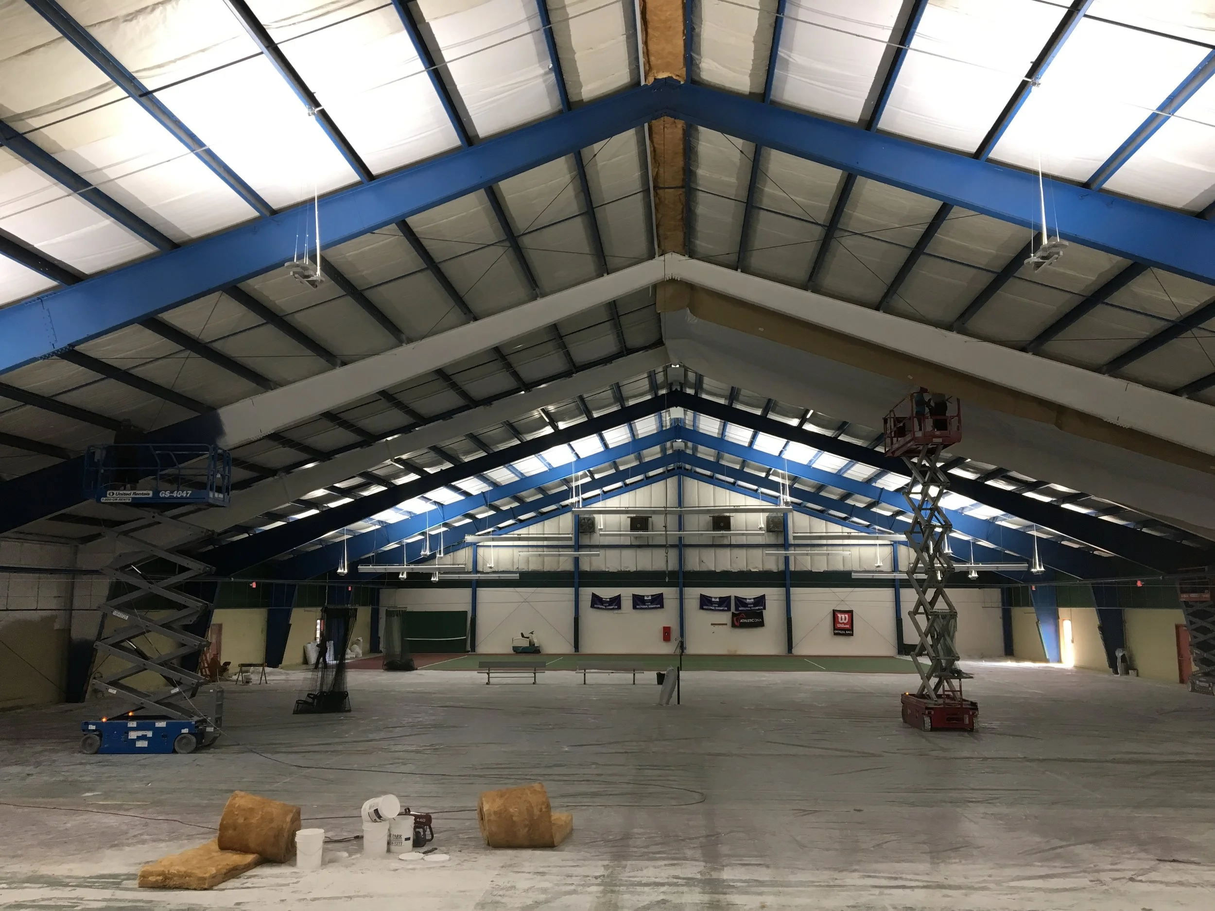 Our crew at the USTA’s indoor tennis facility in Vancouver, Washington.