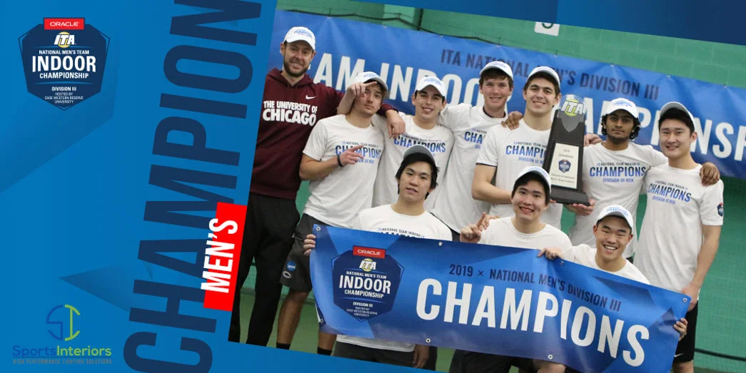 This past weekend the 2019 ITA Division III National Men's Team Championships took place in Cleveland, Ohio, hosted by Case Western Reserve University at the Cleveland Racquet Club. The top 8 men's teams from across the country gathered to compete for the title and the University of Chicago went into the weekend as the top seed, looking to dethrone the #2 seed and reigning champion, Emory University. After some fantastic matches during the weekend, it came down to a classic matchup of 1 vs 2 with Emory and Chicago set to battle for the title. Chicago Head Coach Jay Tee said, “We wanted to be emotional and loud and play to win, so we focused more on the point in front of us and the title at the end of the road.” When the doubles ended, Chicago held a 2-1 lead with Emory capturing a nailbiting point at 3 doubles with a win of 8-7 (7)