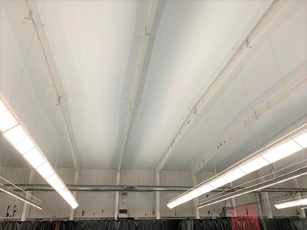 Our team installed our Reflective ceiling liner over the clubs indoor tennis court.