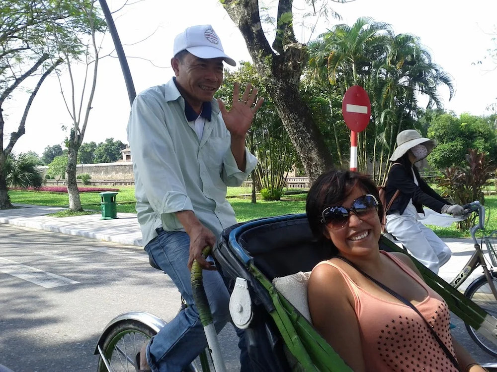 Bicycle Tuk Tuk tour in Vietnam.