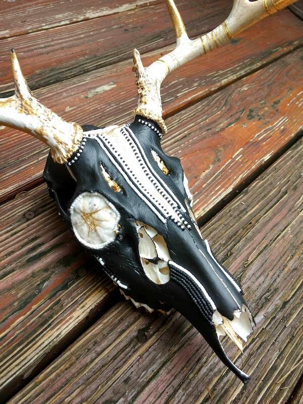 Deer Skull Beads Beaded Beadwork Unique Art Magical Home Decor Fine Art 2.jpg