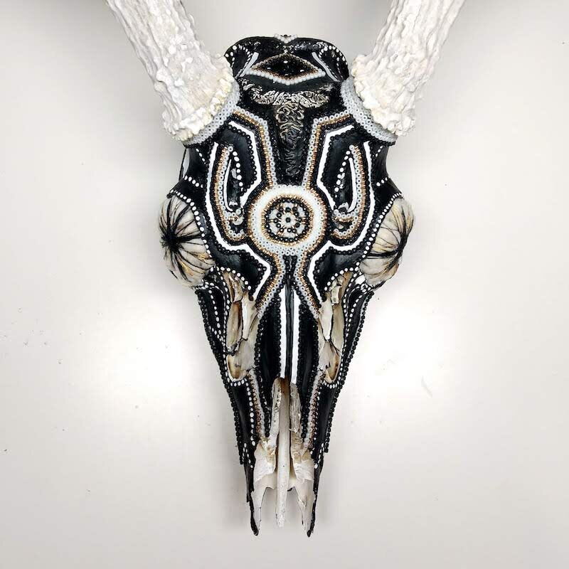 Deer Skull Beads Beaded Beadwork Unique Art Magical Home Decor Fine Art 4.jpeg