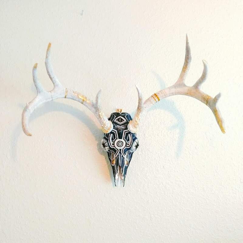 Deer Skull Beads Beaded Beadwork Unique Art Magical Home Decor Fine Art 5.jpg