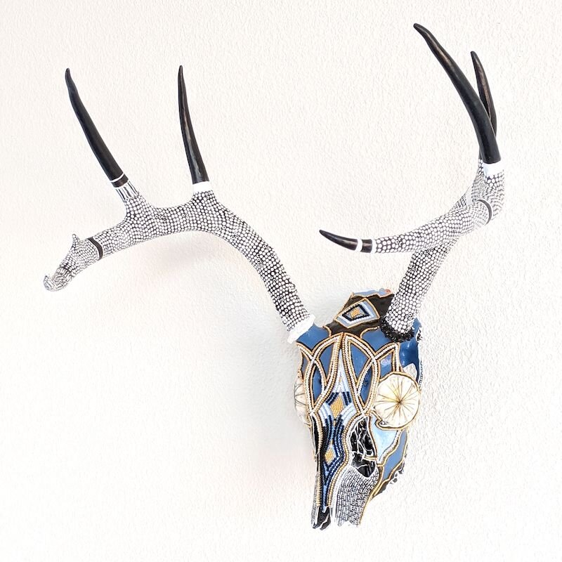 Deer Skull Beads Beaded Beadwork Unique Art Magical Home Decor Fine Art 7.jpg