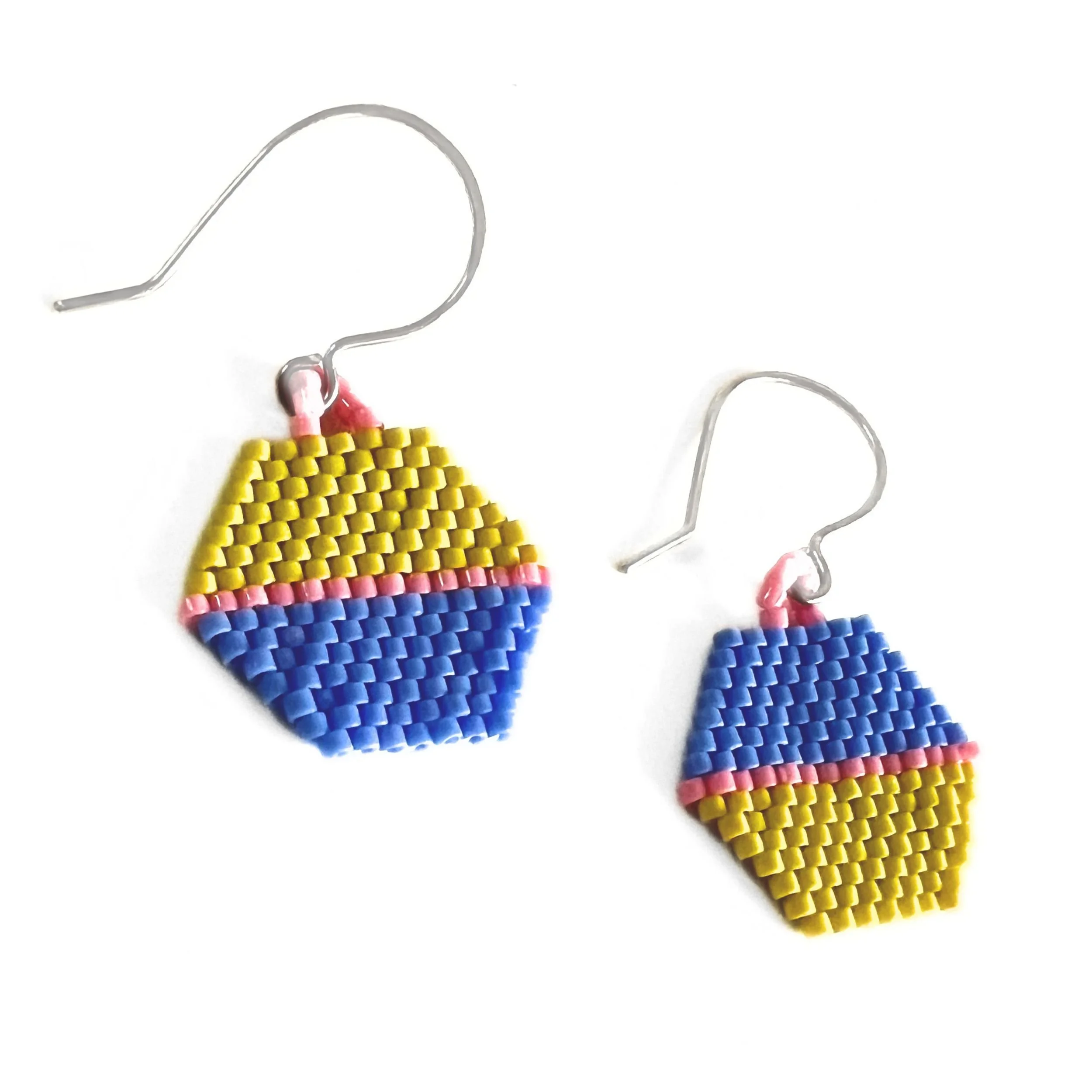 geo-joy-earrings-small-hexagon-blue-chartreuse-pink-handmade1