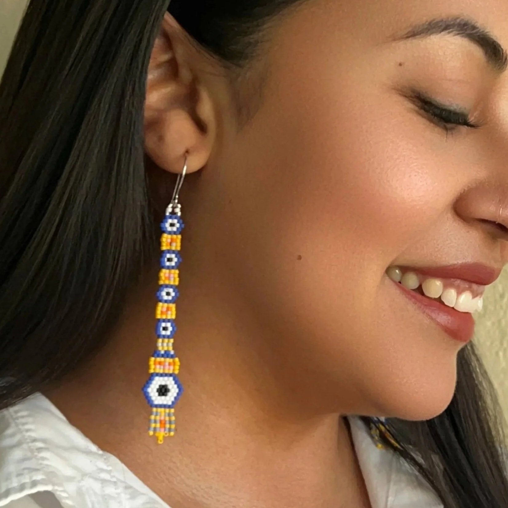 Ojo Beaded Earrings – Handmade Protection Jewelry