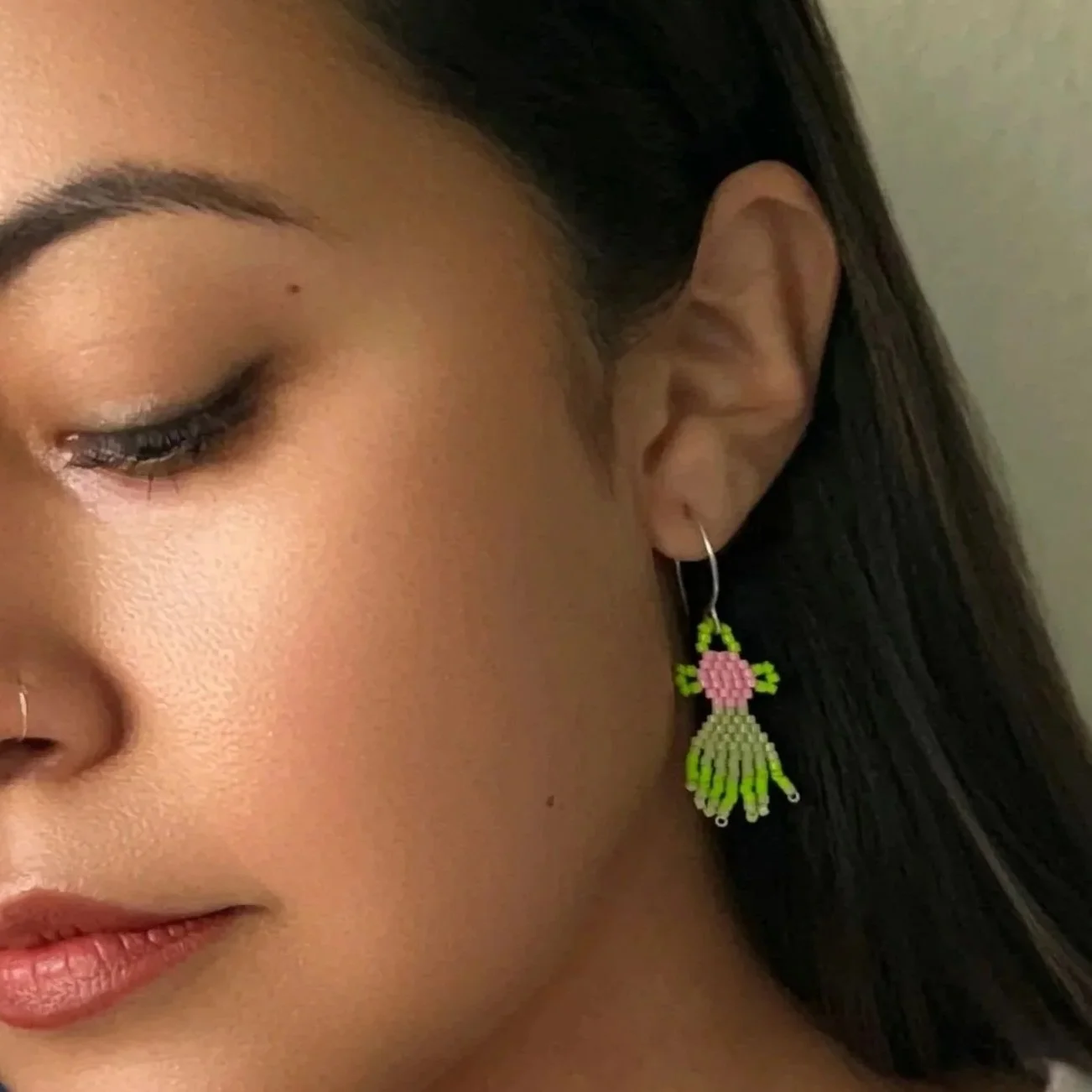 Sweet Sun Earrings - Pink and Green