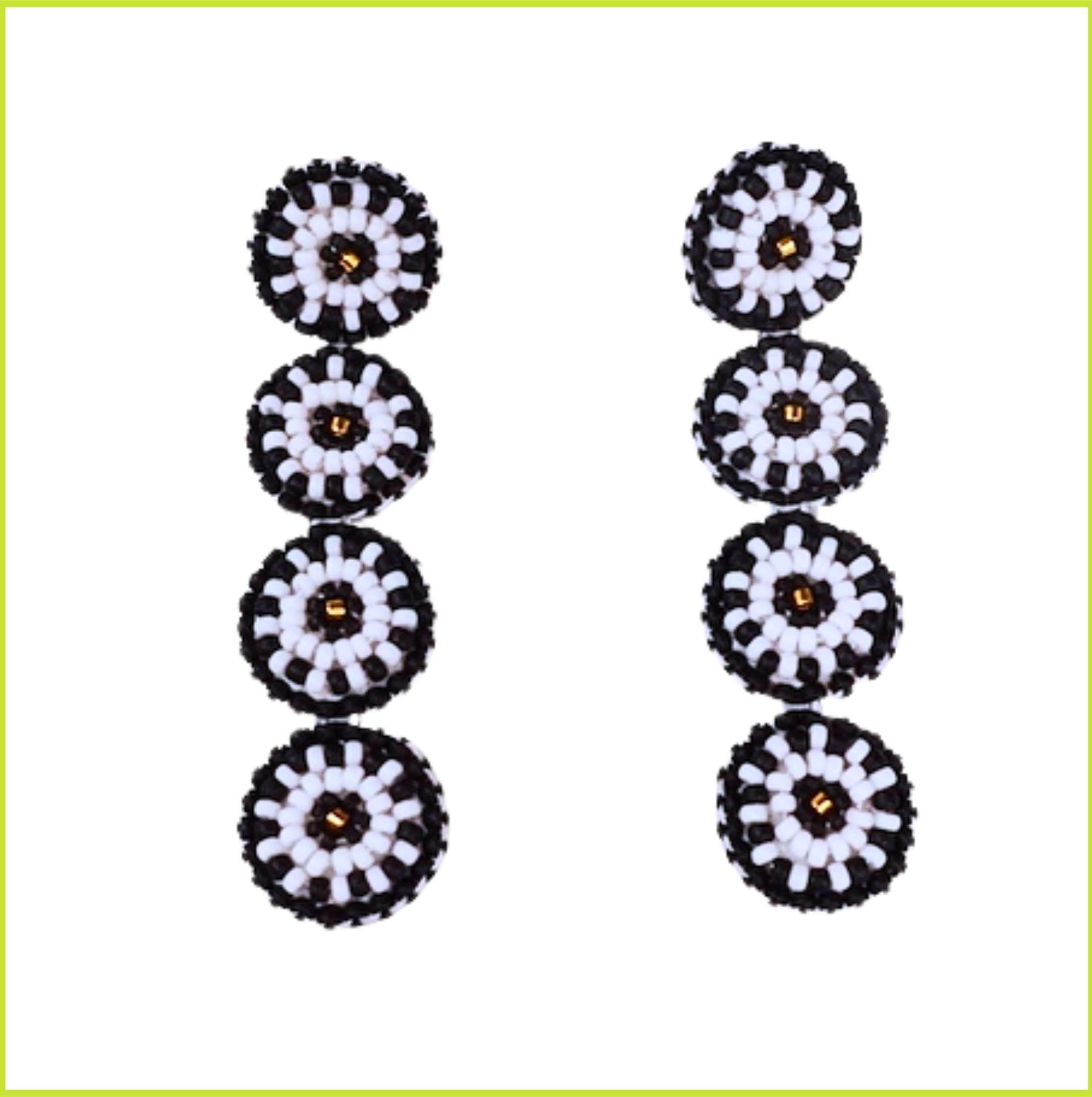 Handcrafted Black Moon Phase Beaded Earrings – Symbolic Statement Jewelry