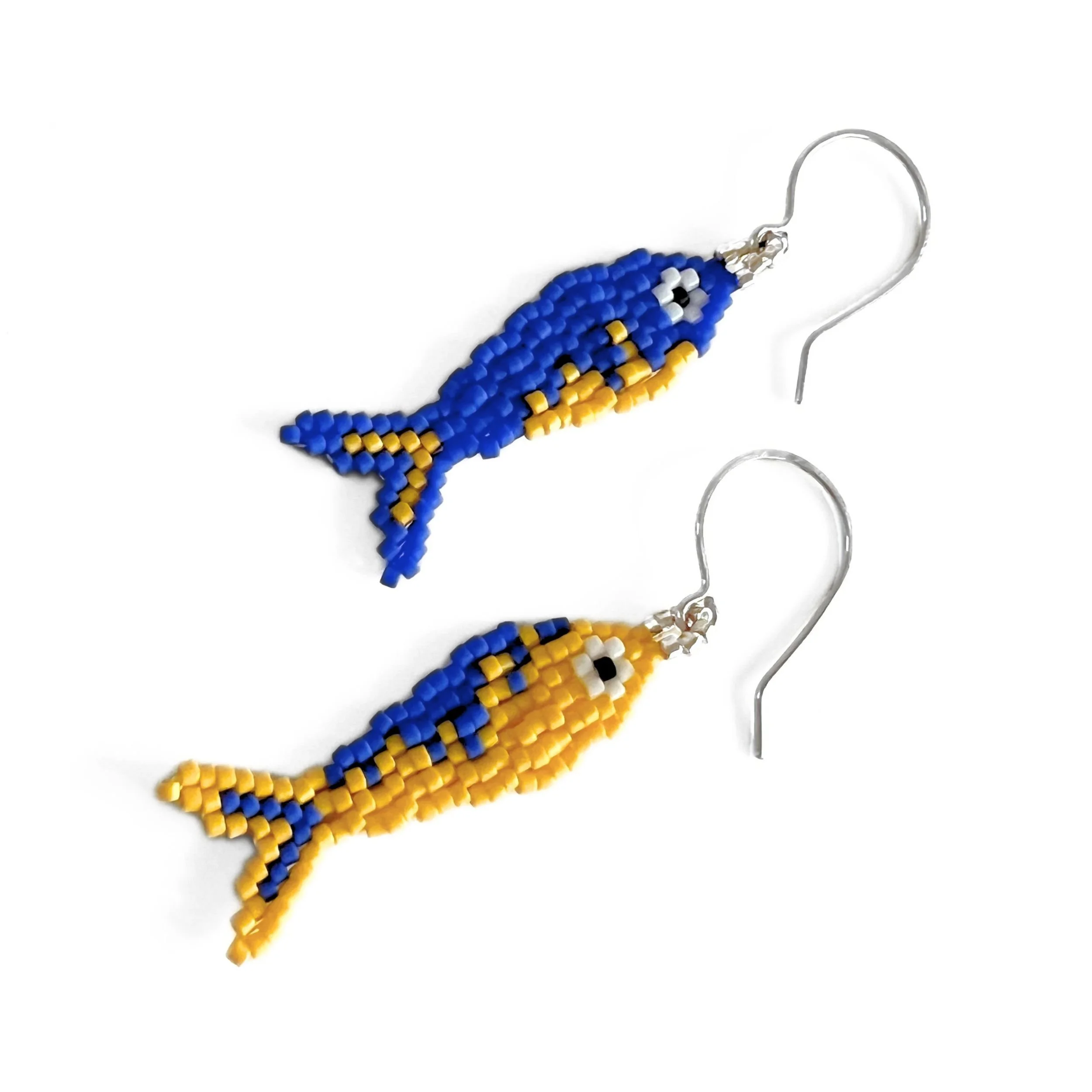 yellow-blue-fishy-beaded-earrings-barton-springs-handmade-jewelry