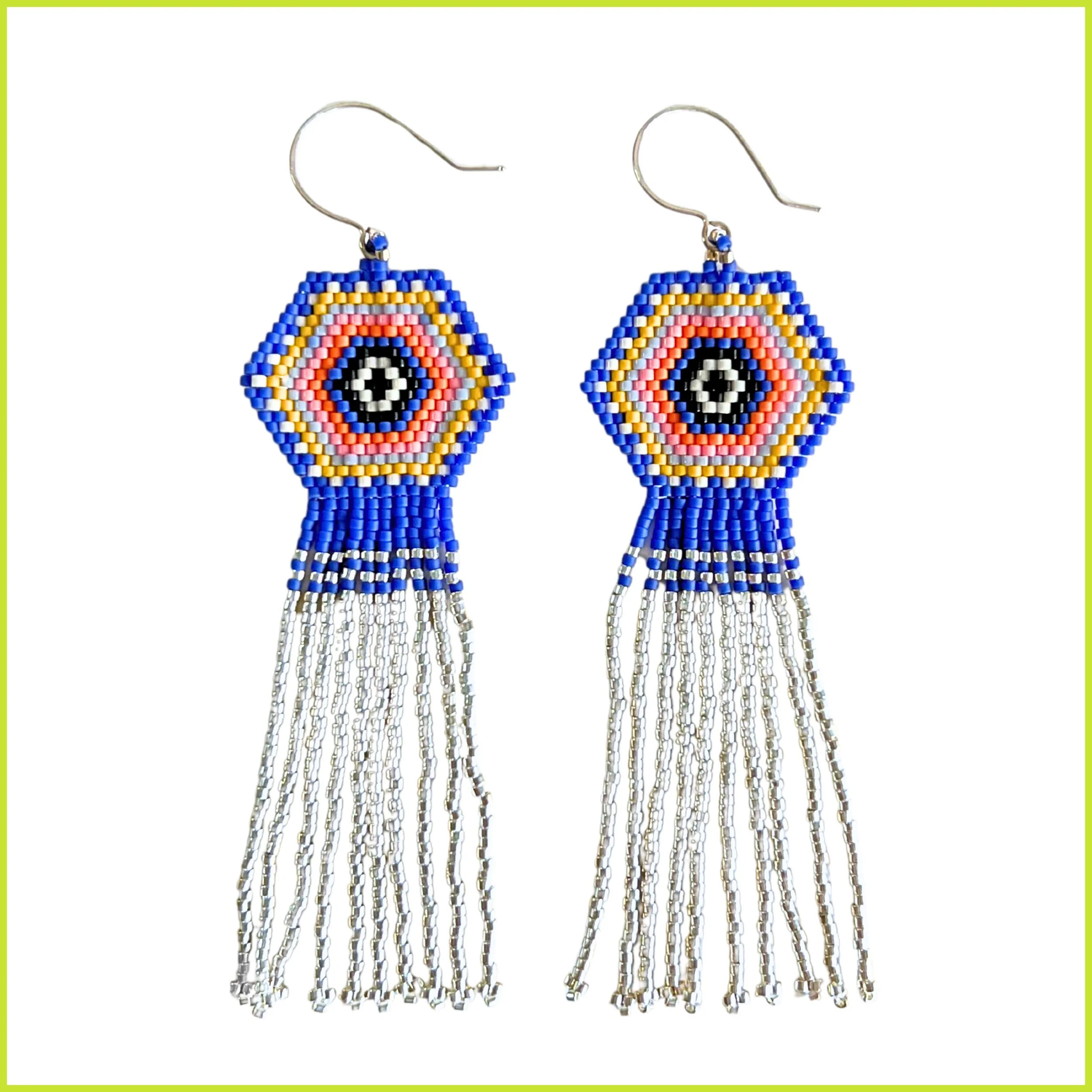Ojo Empowerment Beaded Earrings – Handmade Protection Jewelry