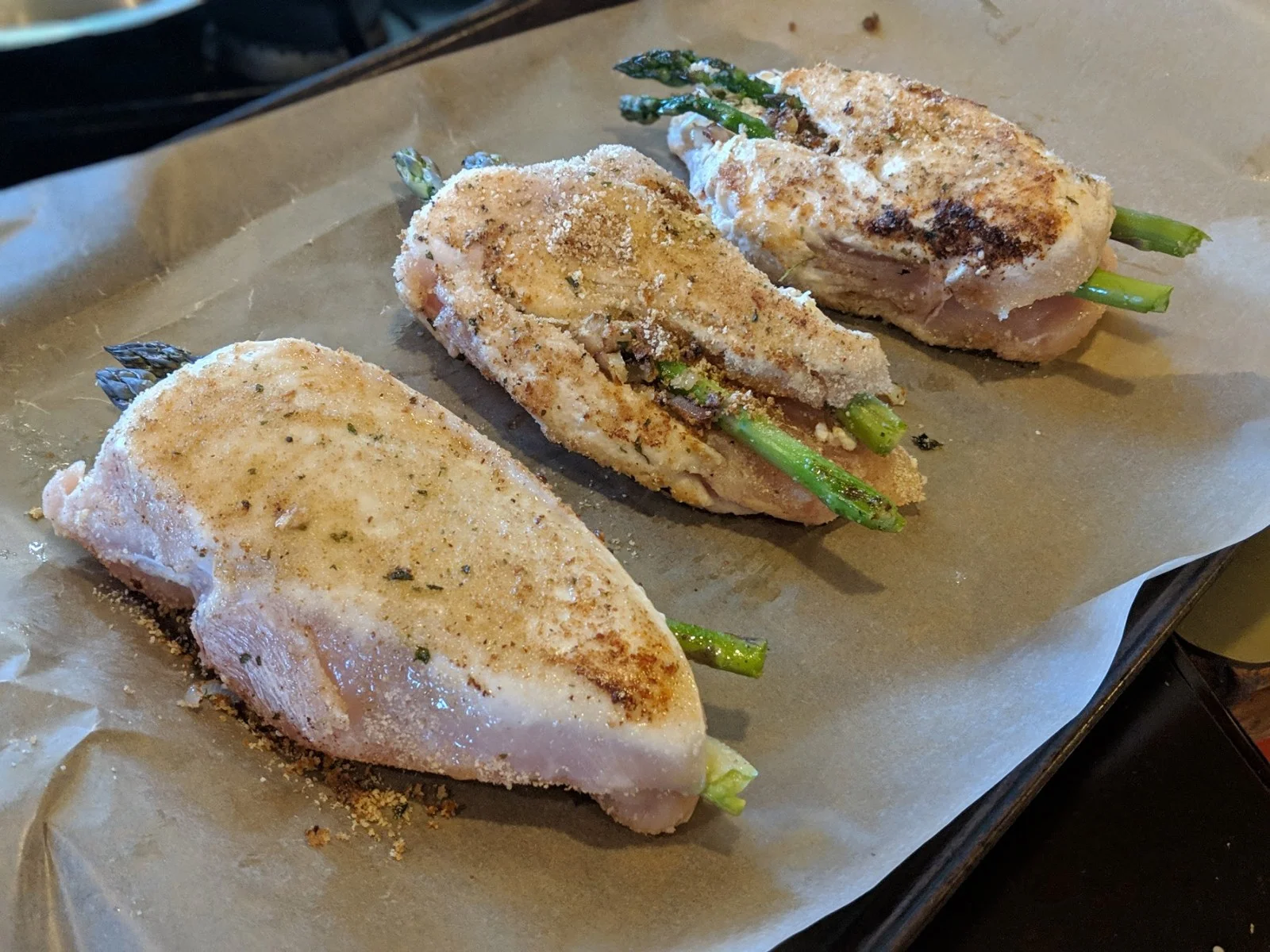 goat cheese stuffed chicken transfer to oven.jpg