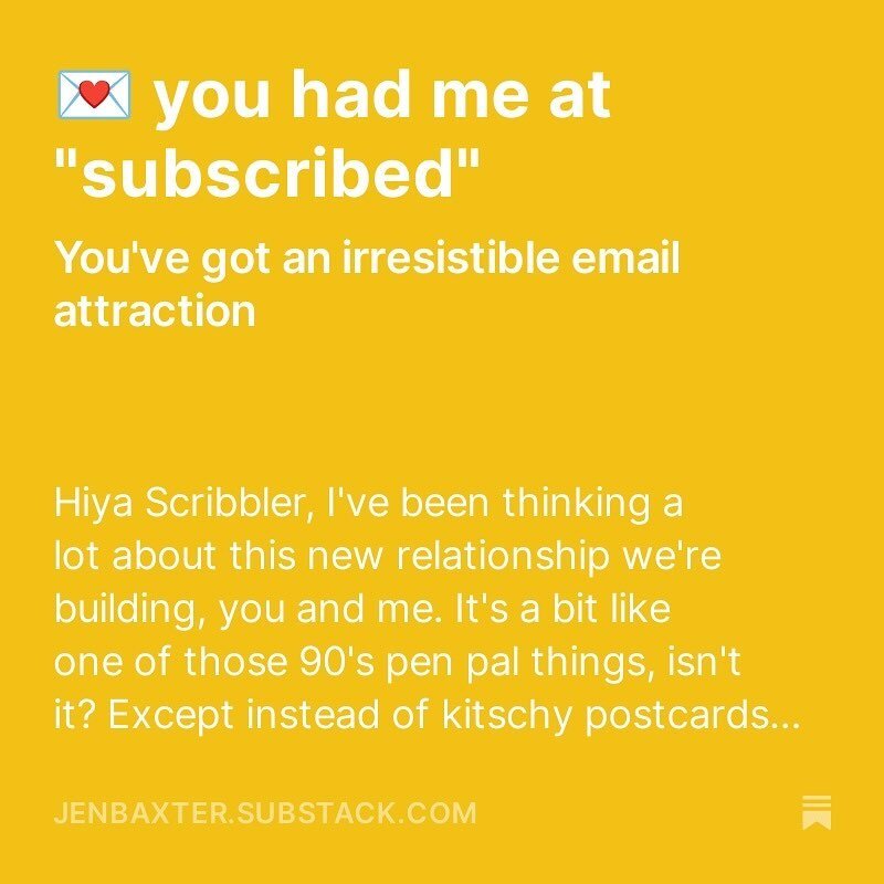 📧 I've been thinking a lot about this newsletter relationship we're building, you and me. 

🌅 It's a bit like one of those 90's pen pal things, isn't it?&nbsp;

🙌 Except instead of kitschy postcards and international postage, we've got Gmail tags 