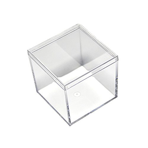 10x Clear Acrylic Small Gift Box with Lids 2X2X2 Inches (Pack of