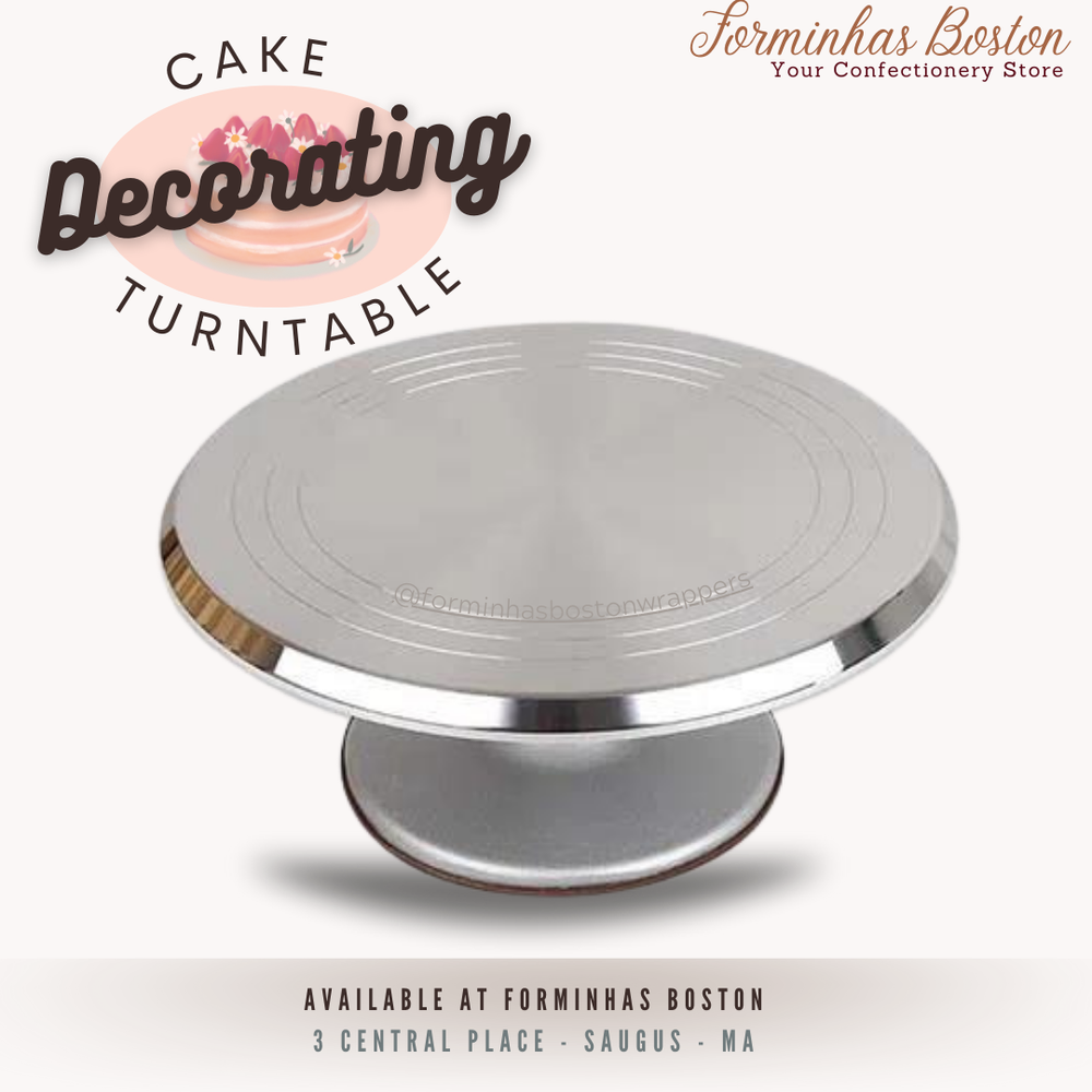 12'' Aluminum revolving cake stand turntable | Bailarina Giratória P/  Confeitar Bolos (30 cm) | Baking Supplies