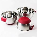 Stainless Steel Mixing, Bowls Silicone Handle and Non-Slip Bottoms Bowls
