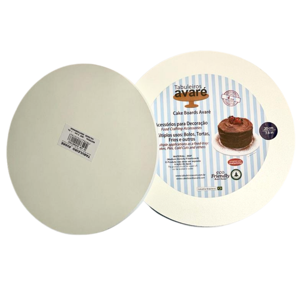 White Circular MDF Cake Board - 9.8 inches - UNFOOTED (10 Pack