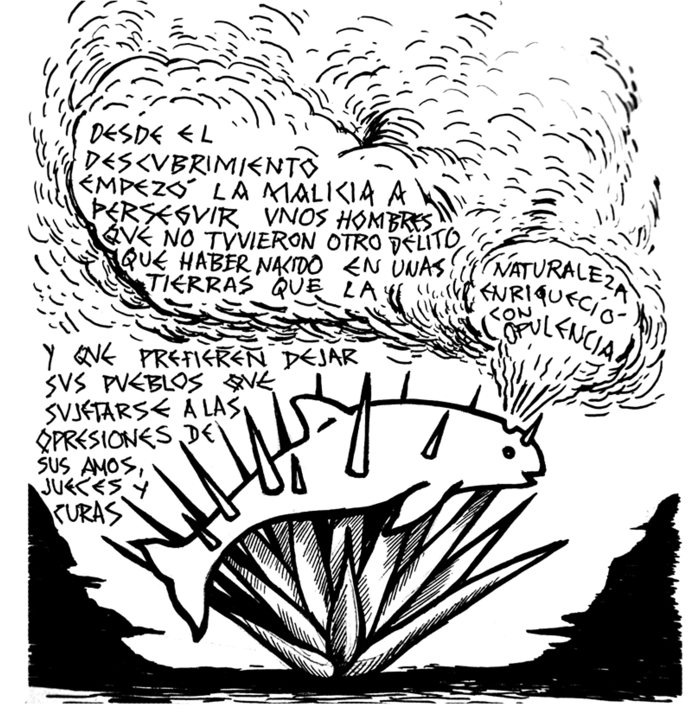 Hernan Cortés, tinta sobre papel. 2018
