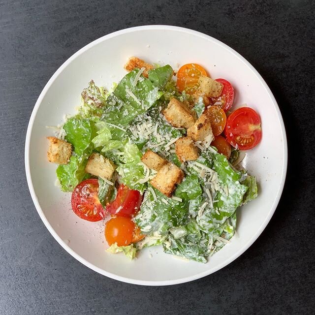 We’re open! Join us on the patio or inside this weekend from 11-9 Friday + Saturday and 11-8 Sunday. Carry-out still available!
.
.
.
1st photo: Summer Caesar Salad with Weaver’s Truck Patch romaine + cherry tomatoes, garlic croutons and 