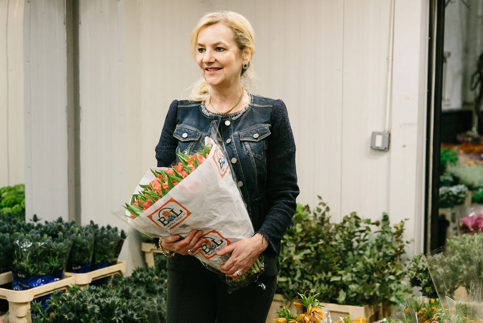 The former White House florist Laura Dowling, in New York City’s flower district. Credit Tawni Bannister for The New York Times By Katherine Rosman