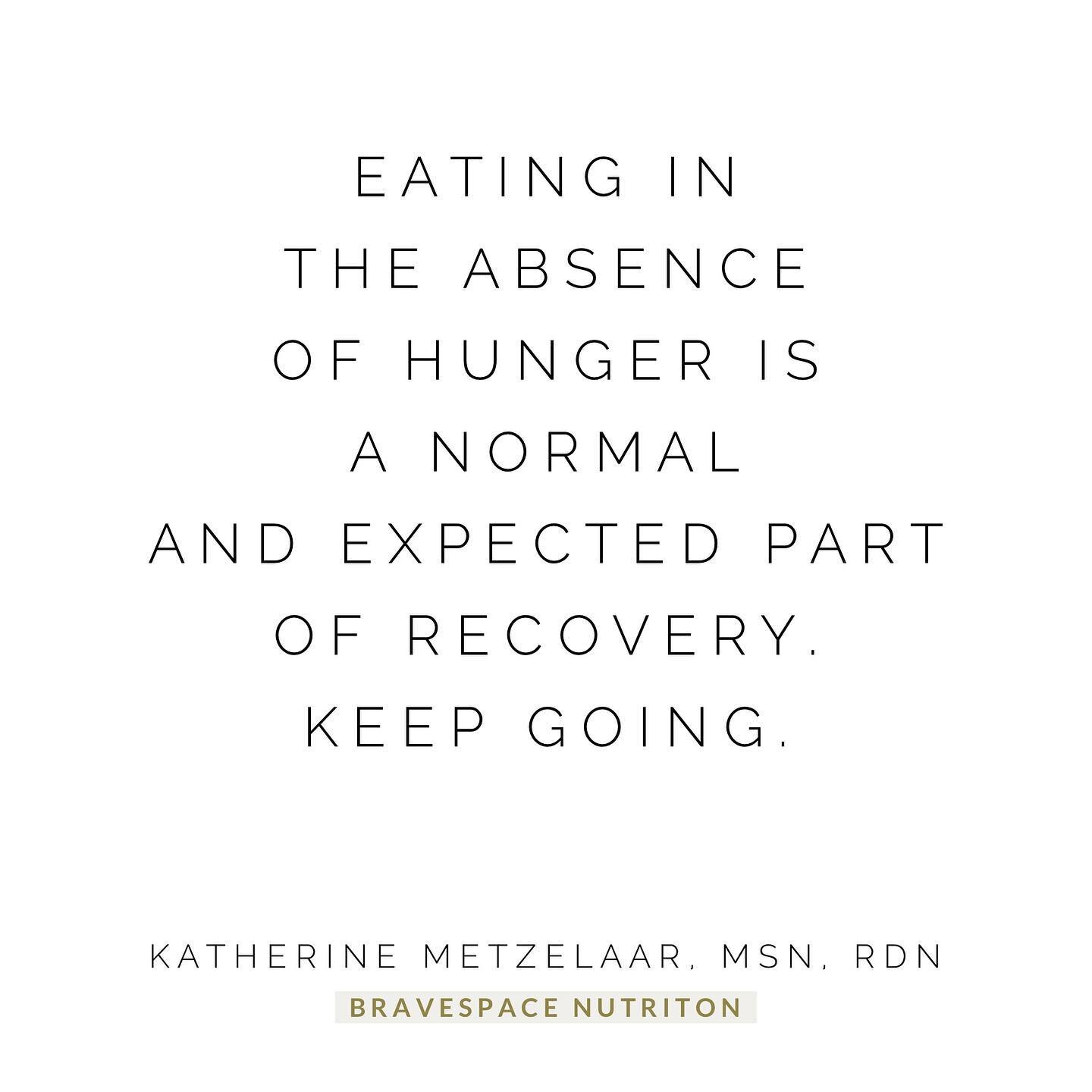 There is a place for intutive eating in recovery, but after years of not eating consistently and not having enough, your hunger cues will often feel confusing, non-existent and it may be difficult to honor them.⁣
⁣
Because of this consistency and rhy