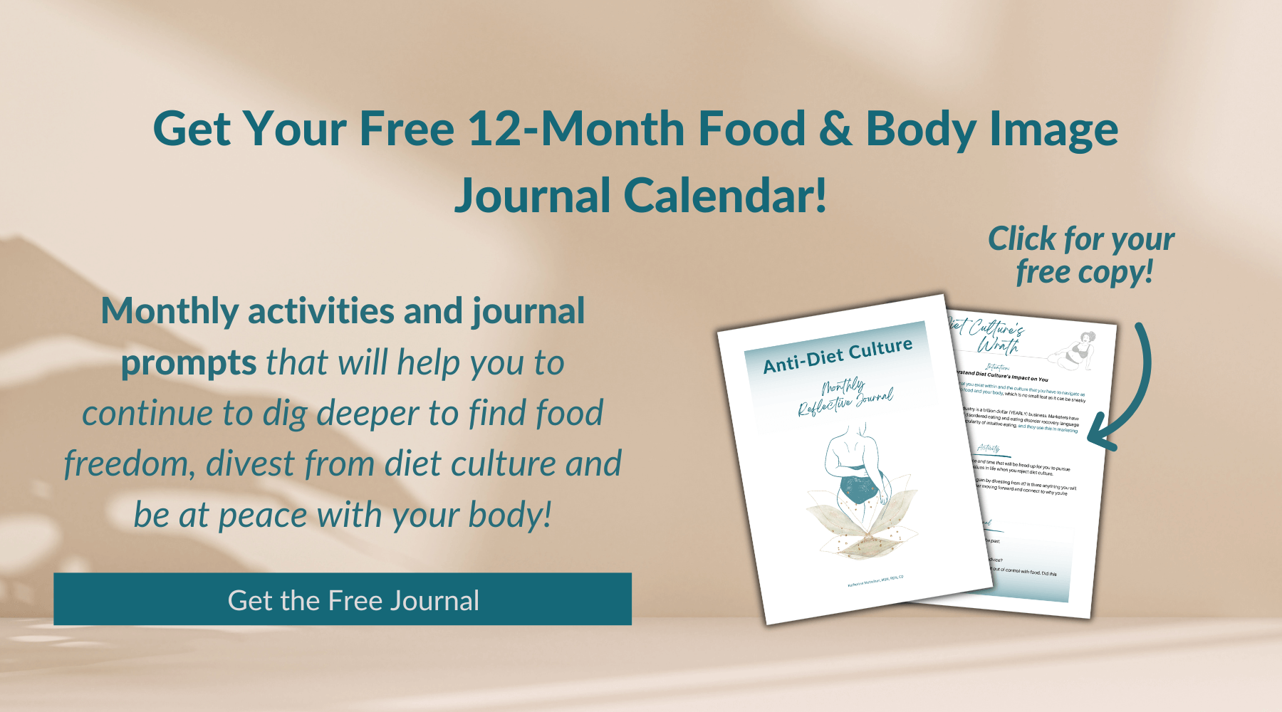 Click to get your free 12 month food & body image journal bravespace nutrition in Seattle, WA. Reach out to caring dietitian today for eating disorder support!