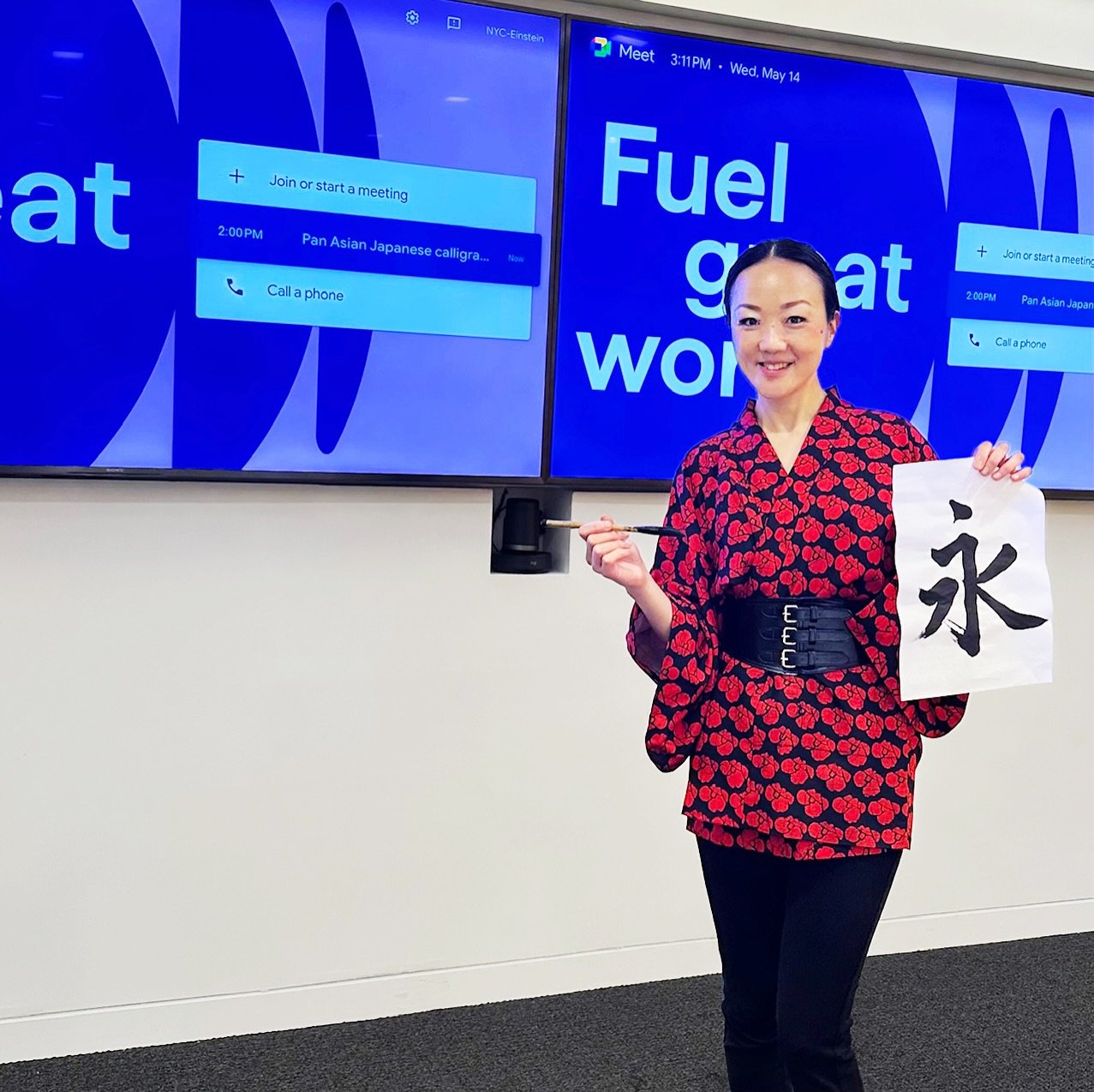 Grateful to @shutterstock HQ for inviting me to lead a Japanese calligraphy workshop in celebration of #aapiheritagemonth It was an honor to introduce the art of Shodo to everyone. Thank you to all who joined and wrote with such great spirit and ener
