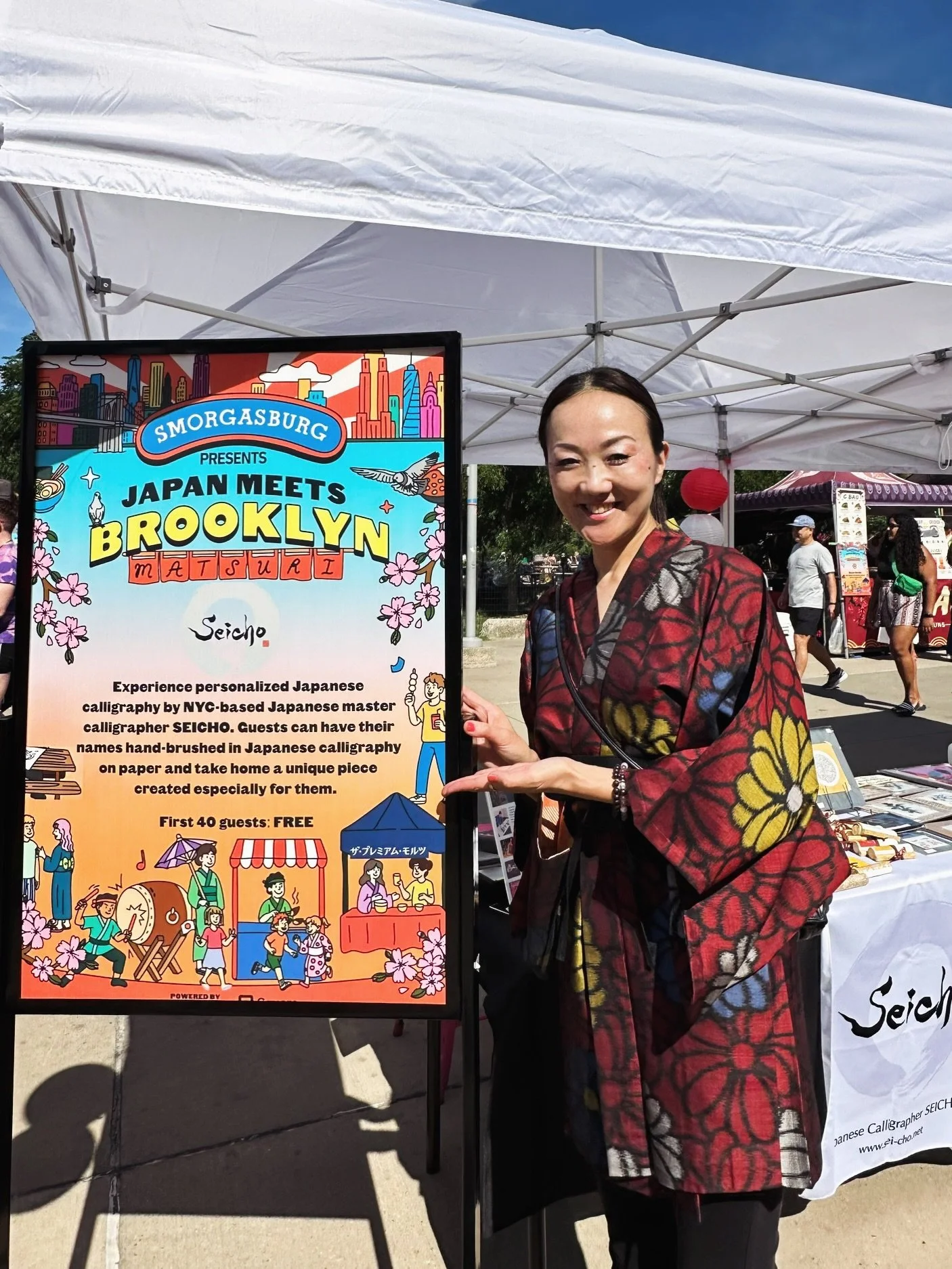 Such a fun day at SMORGASBURG &ldquo;Japan Meets Brooklyn Matsuri&rdquo; in Williamsburg! 🇯🇵🗽

I offered personalized Japanese calligraphy and showcased some of my original artwork✨
Thank you so much to everyone who stopped by my booth, took home 