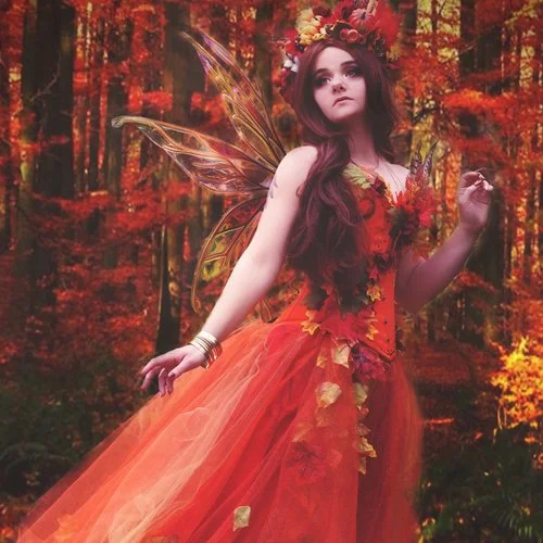 Alexis Noriega in one of her wings (courtesy of Crooked Feather)