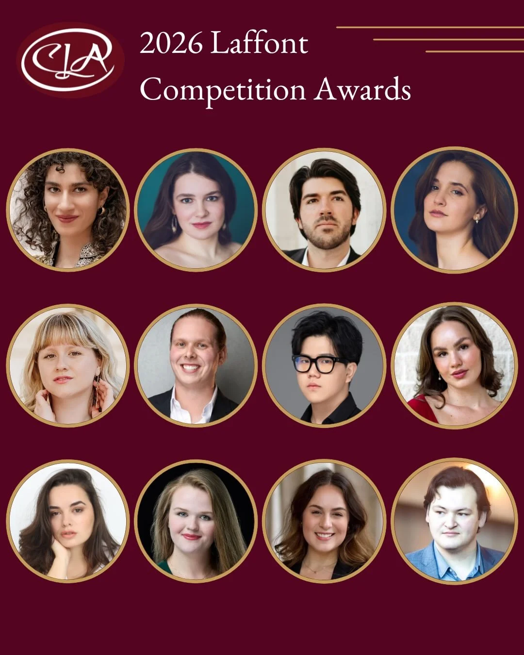 This year, 12 alumni from CLA were honored with awards at The Metropolitan Opera Laffont Competition!

Congratulations to these outstanding artists, and Toi Toi Toi mezzo-soprano, Christina Grohowski ( @emerald.mezzo ) as she advances to the semi-fin