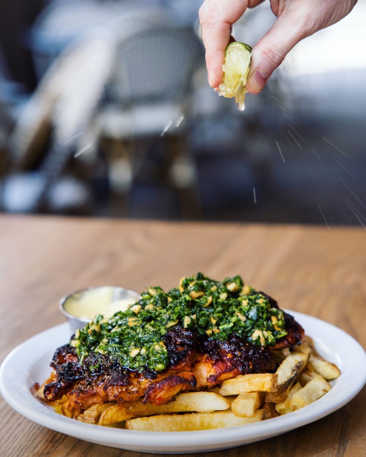 Have you had our Chicken Piri Piri?! It&rsquo;s a perfect combination of sweet and smoky, perfectly balanced with peanut lime gremolata. And did we mention the heap of hand-cut fries?! It&rsquo;s amazing!