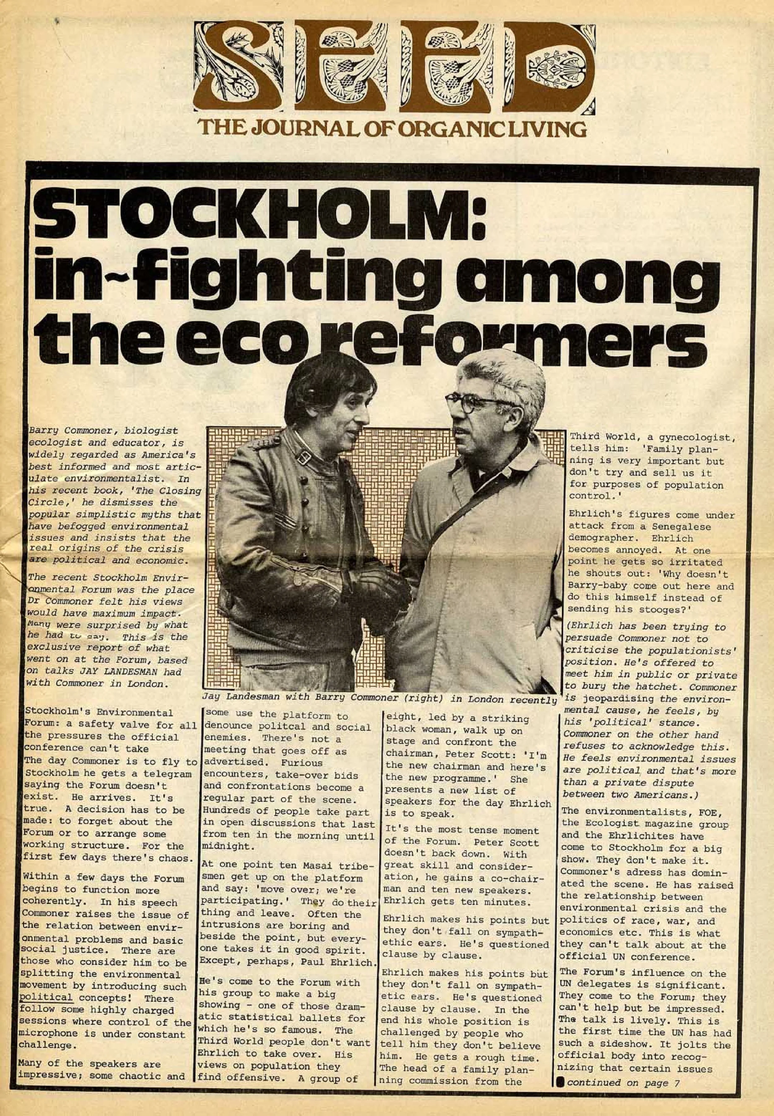 Seed Vol.1 No.6 Nov 1972 p.1