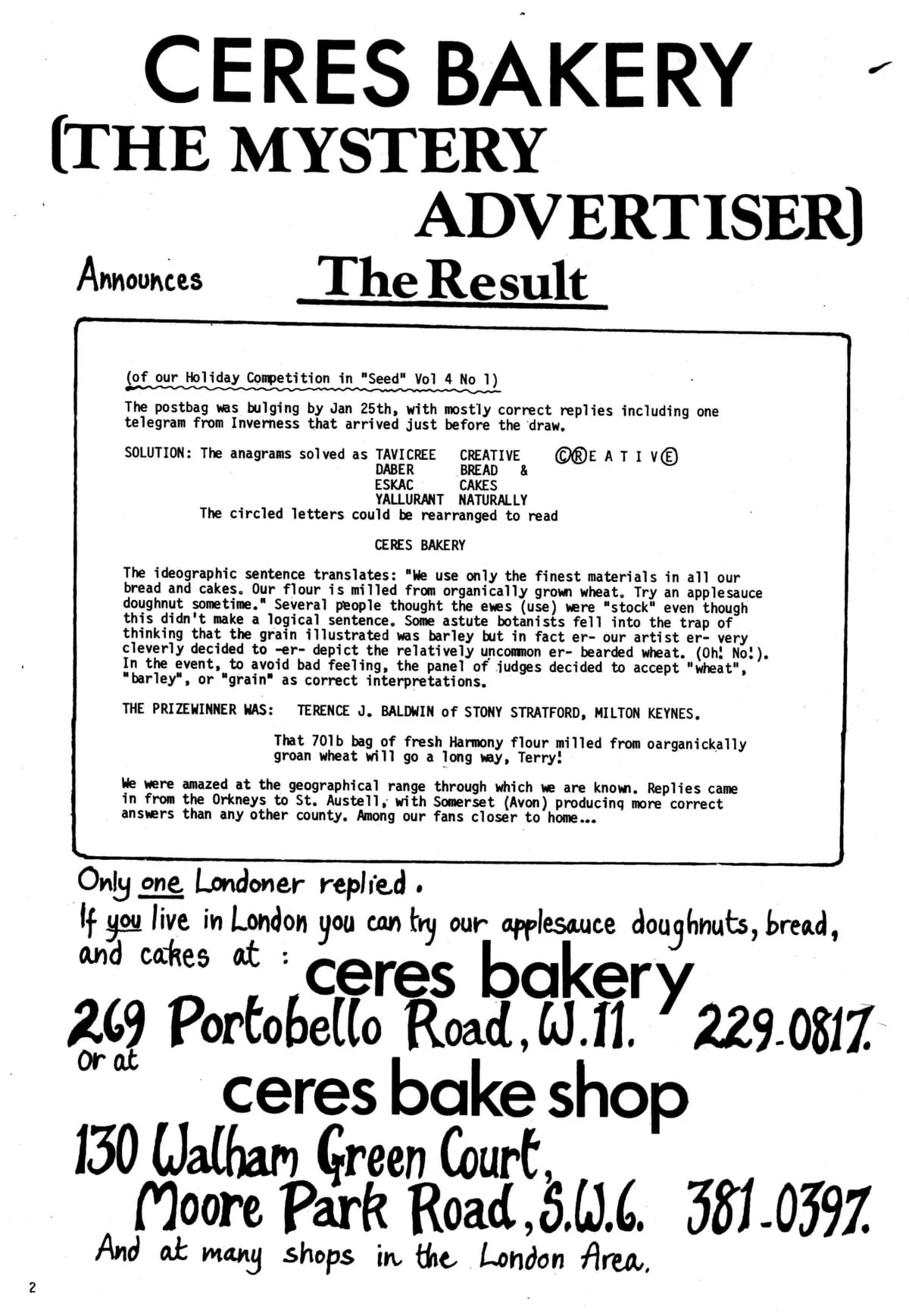 Seed Vol.4 No.3 March 1975 p.2