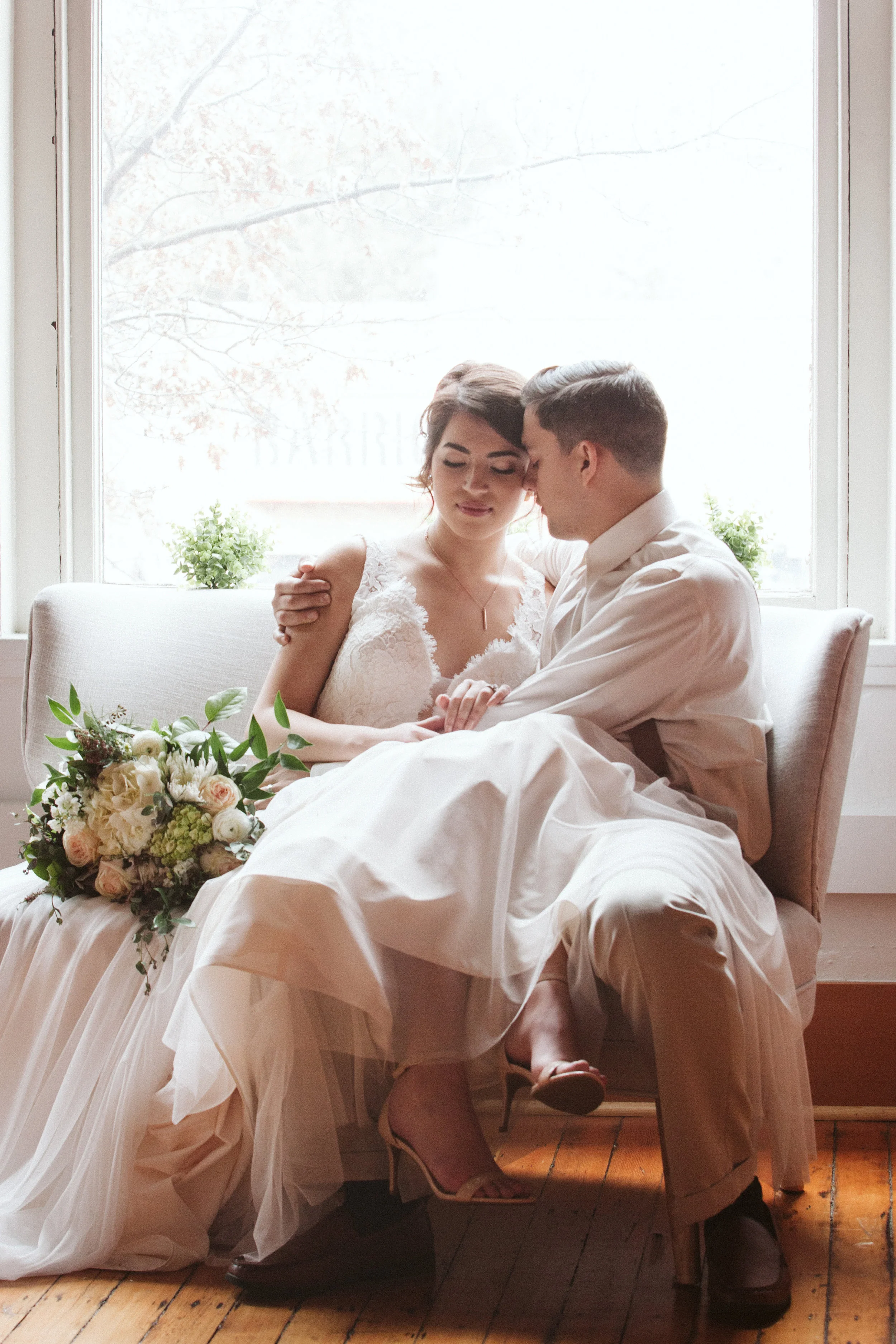 Bride and Groom on their Wedding Day