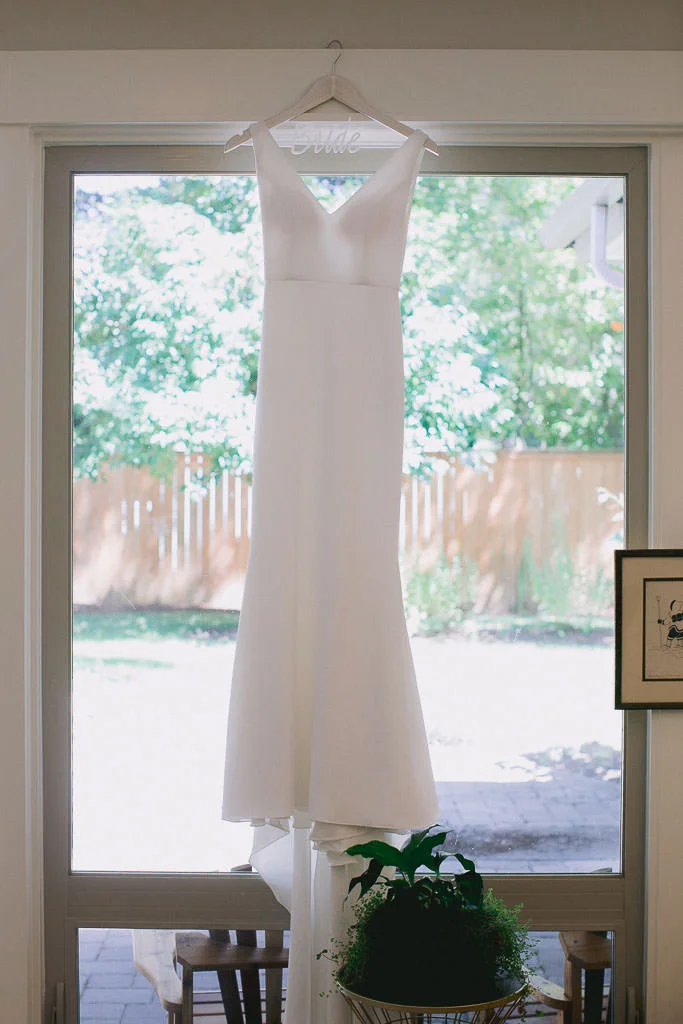 Simplistic Bridal Gown Hanging | Southern Oregon Wedding Photographer