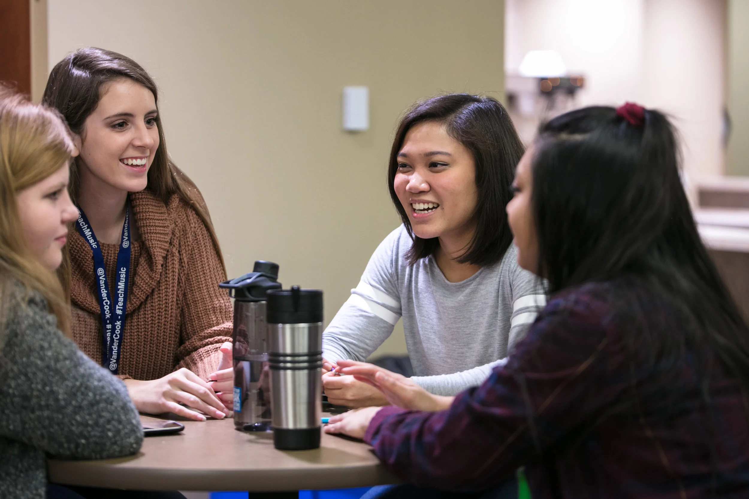 Group of high school students socializing