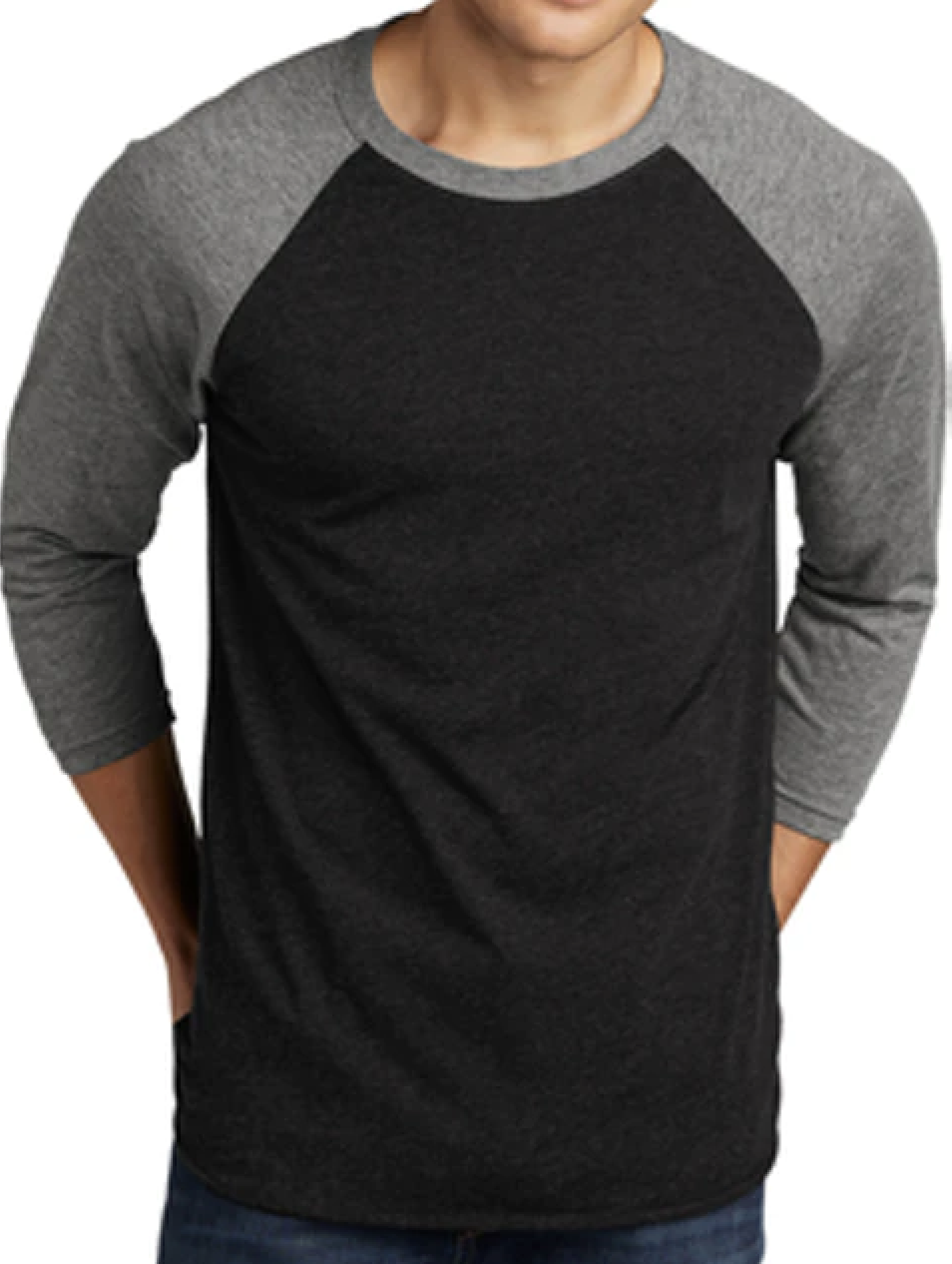 Next-Level_Unisex_3:4-Sleeve_Raglan_Heather-Black_Front.png
