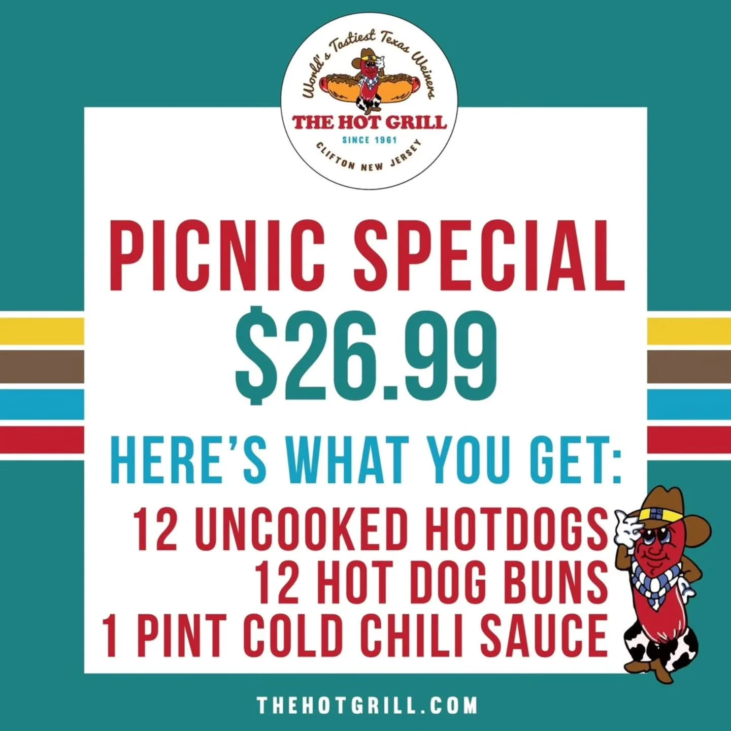 Are you HOT GRILL READY for this Labor Day Weekend? 

🌭🌭🌭🌭🌭🌭🌭🌭🌭🌭🌭🌭

Your favorite PICNIC SPECIAL is perfectly packed up and ready for you to take home and enjoy with your friends, neighbors, and family all weekend long!

Here's what you g