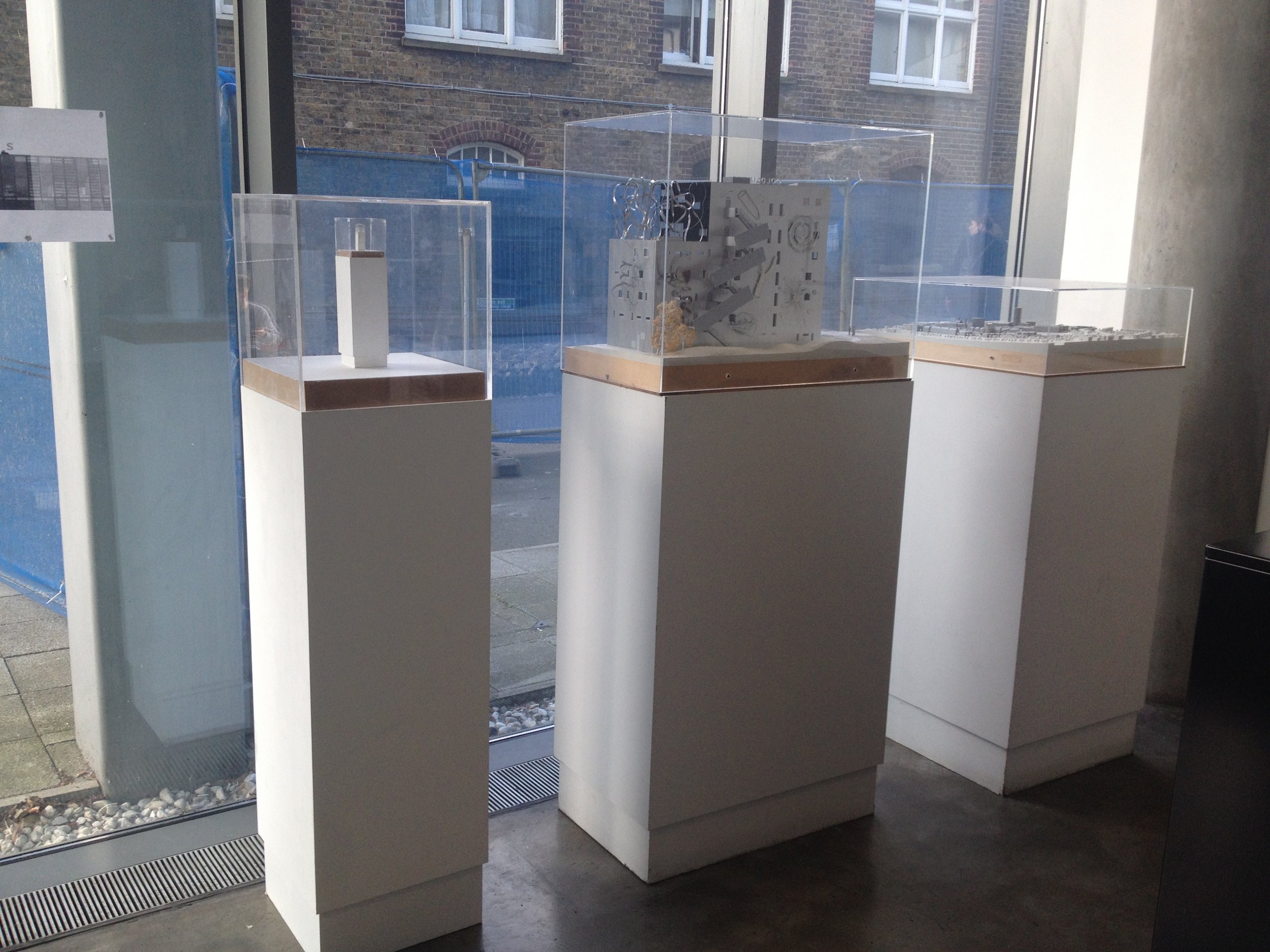 Mengtai Zhang’s sculpture, a fake plinth (the left one), 2014
