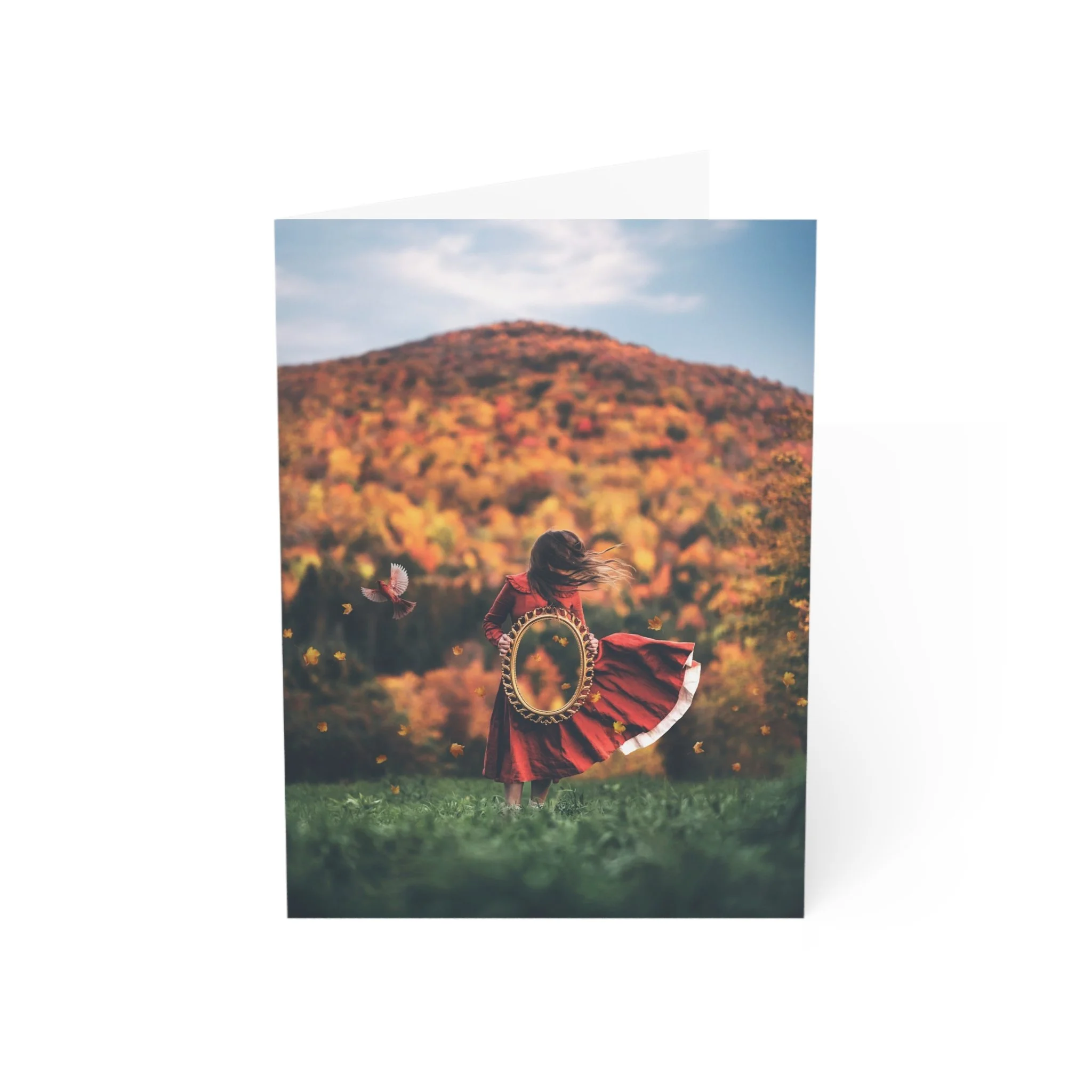 Magic Fall Mirror Greeting Cards