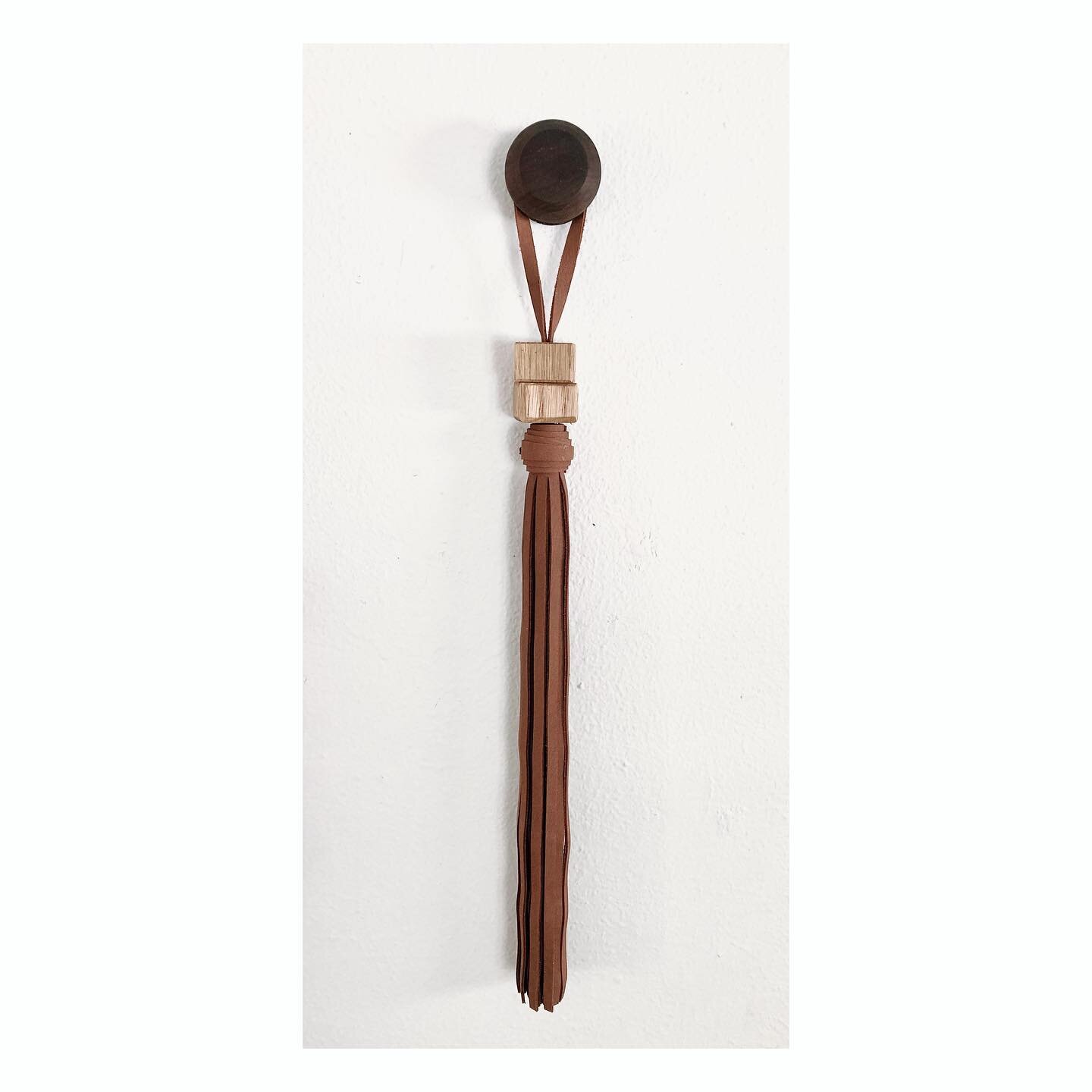 I&rsquo;ve been motivated lately to design and make a few new objects to add to my body of work. This hanging leather tassel has a solid white oak wood pieces acquired from @boulderfurniturearts (thank you!) 
And I&rsquo;ve been collaborating with @h