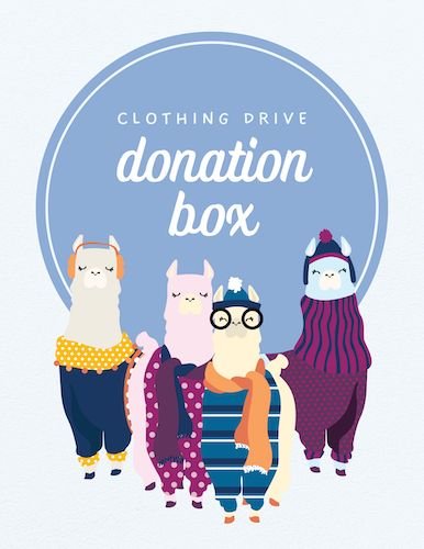 CA2172 Llama Clothing Drive Sign.jpg