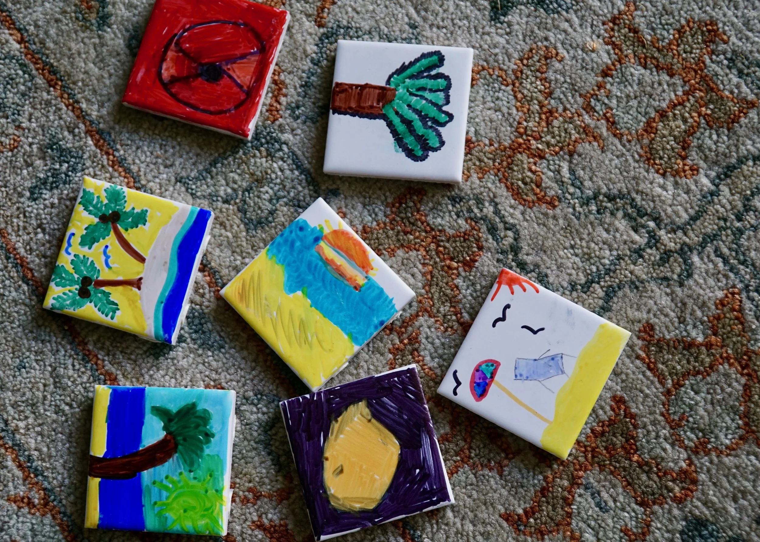 individual decorated tiles