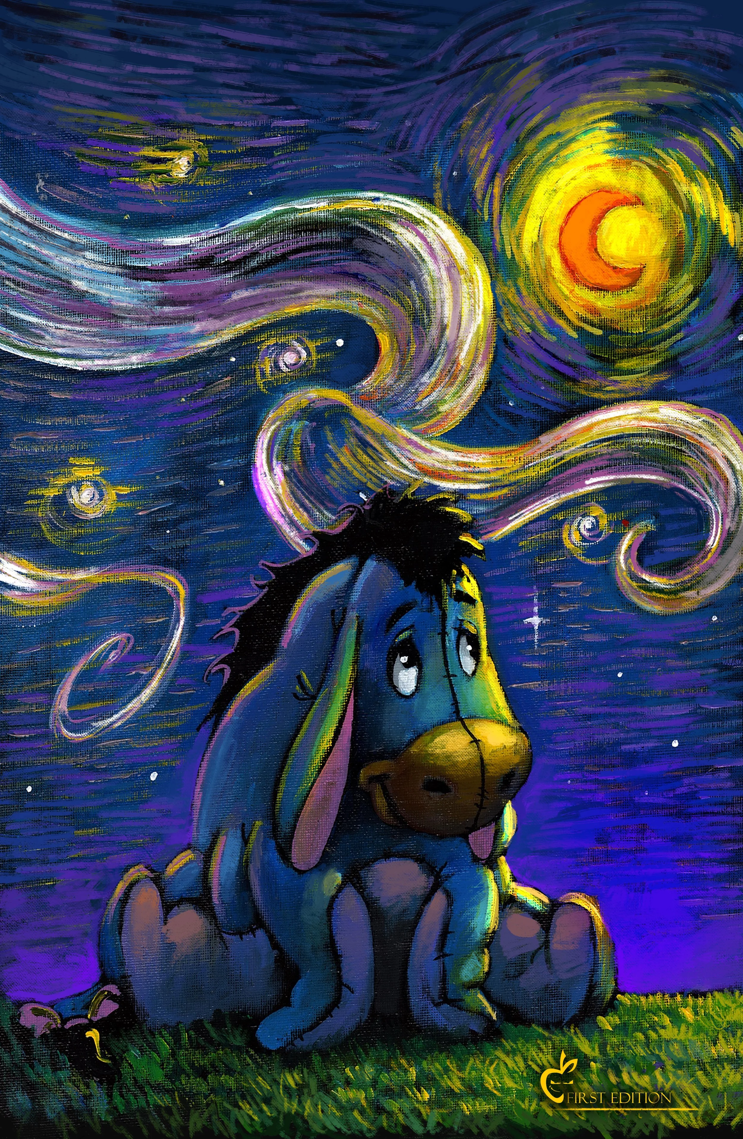 First Edition Starry Night Eeyore 11" x 17"