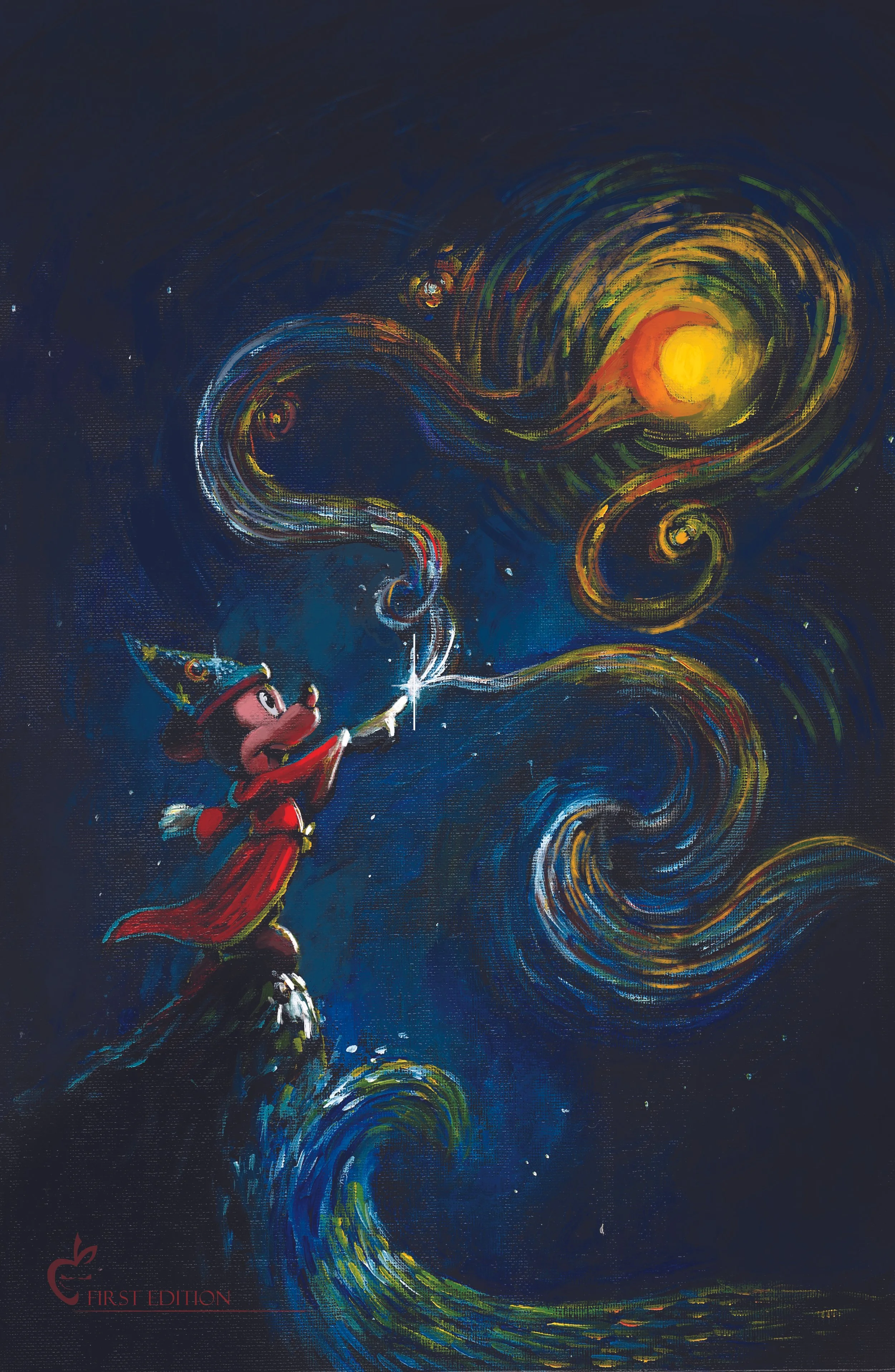 First Edition Starry Night Fantasia Mickey 11"x 17"