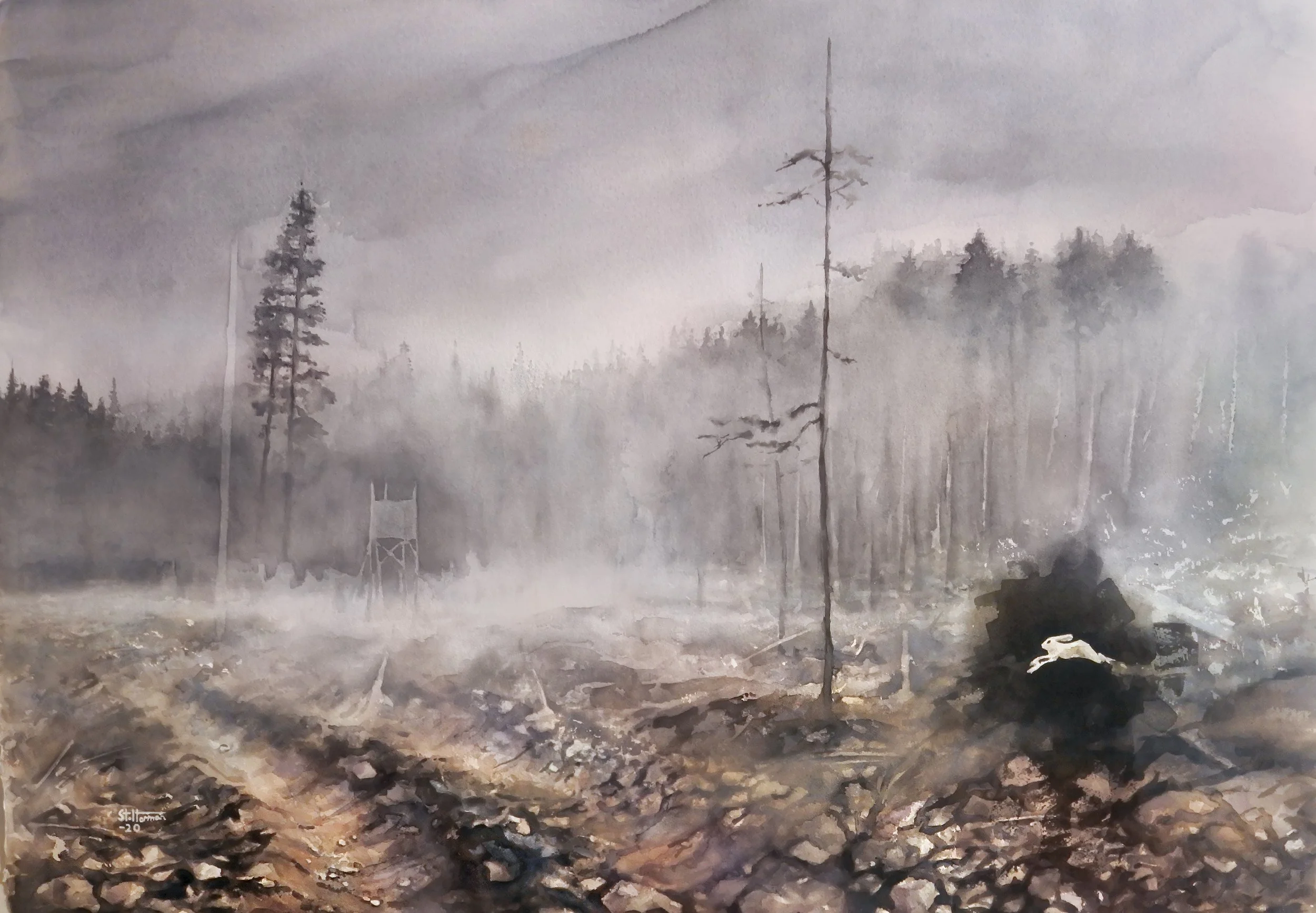 Running through darkness
Watercolour. 105 x 75cm
SOLD